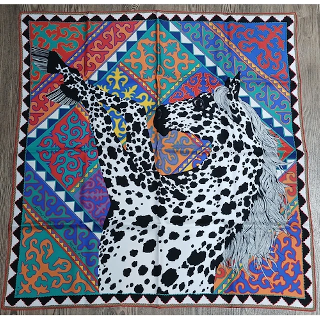 HERMES, Appaloosa des Steppes, 100% silk scarf designed by A...