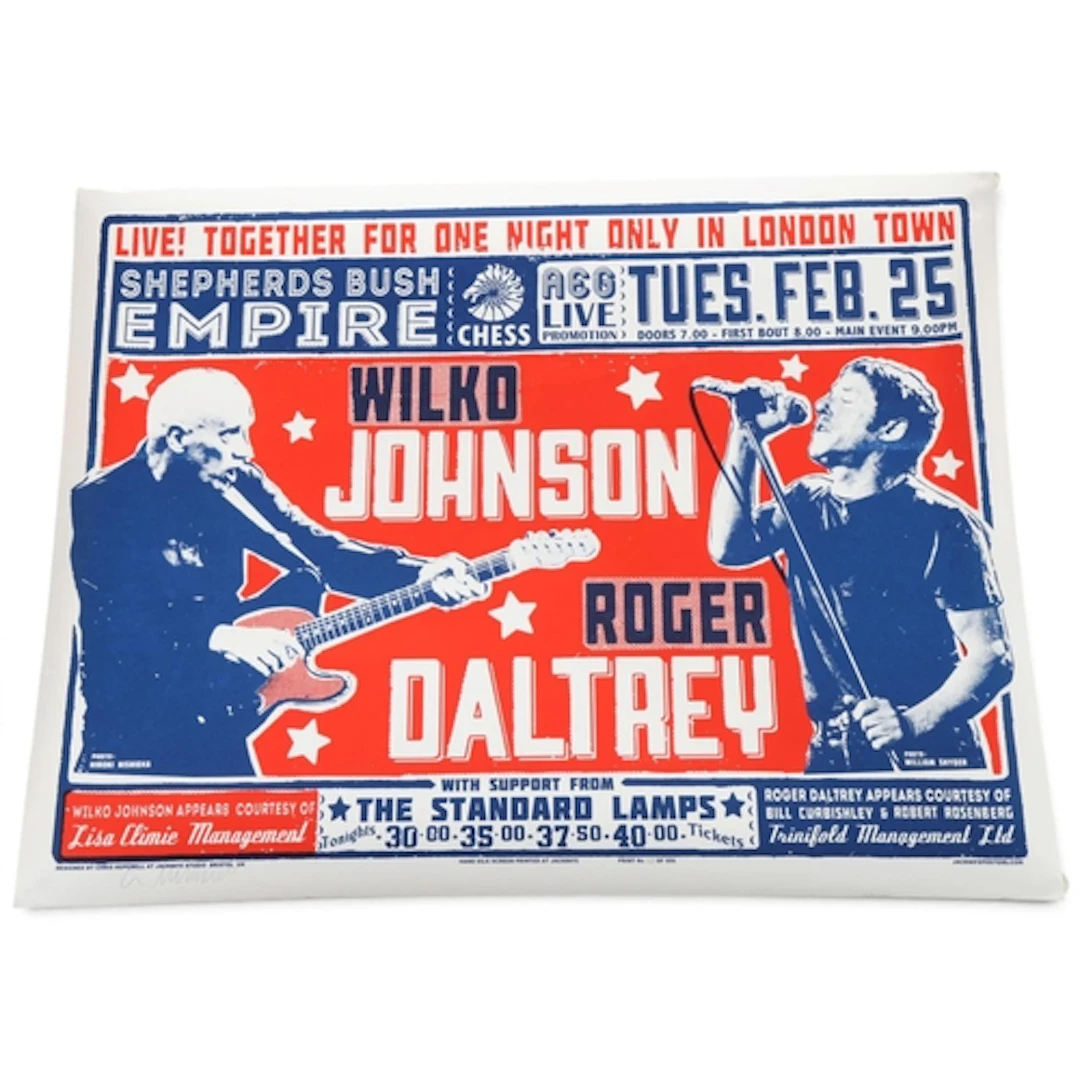 WILKO JOHNSON/ROGER DALTREY - limited edition hand silk scre...