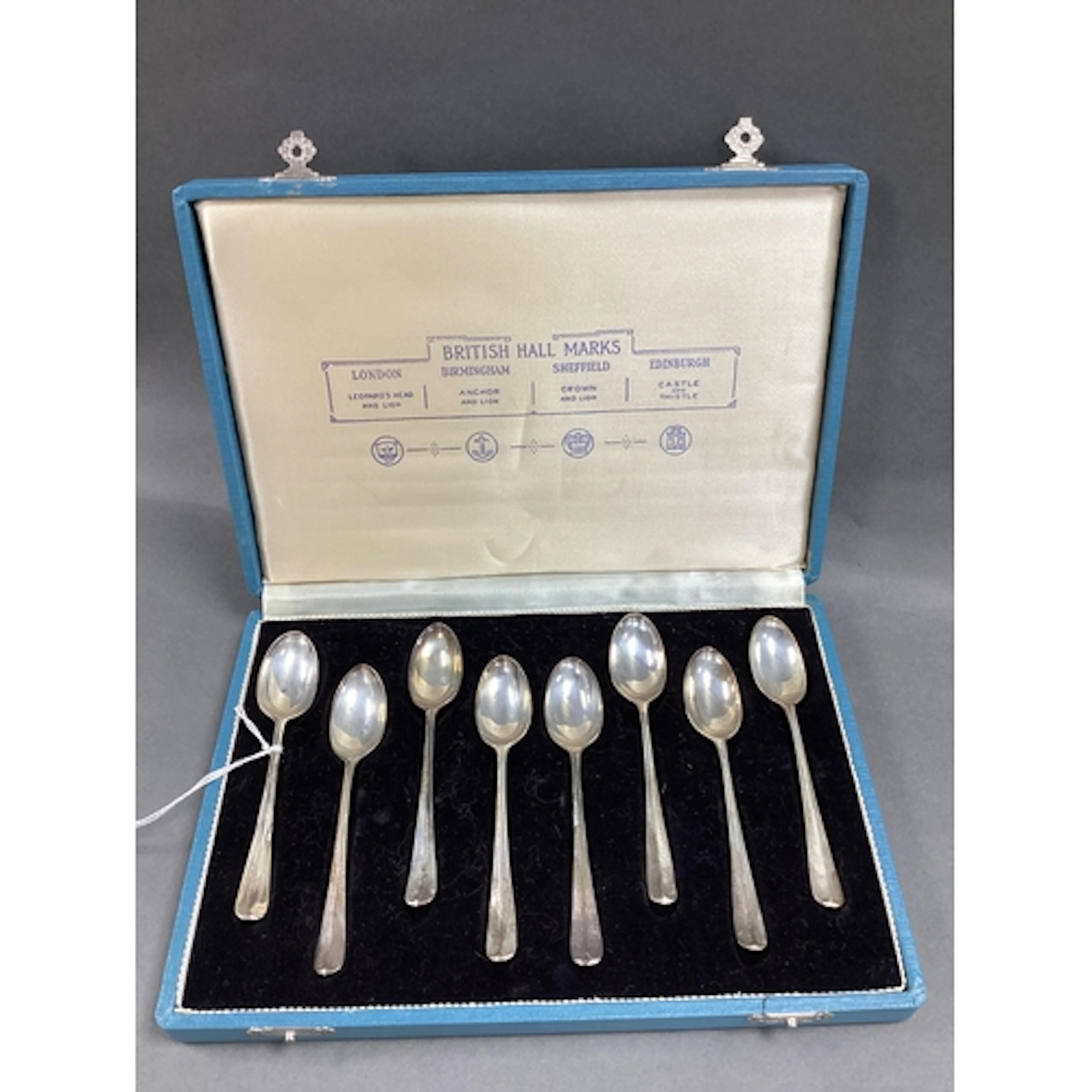 A Set of Eight Hallmarked Silver Hanoverian Rattail Pattern ...