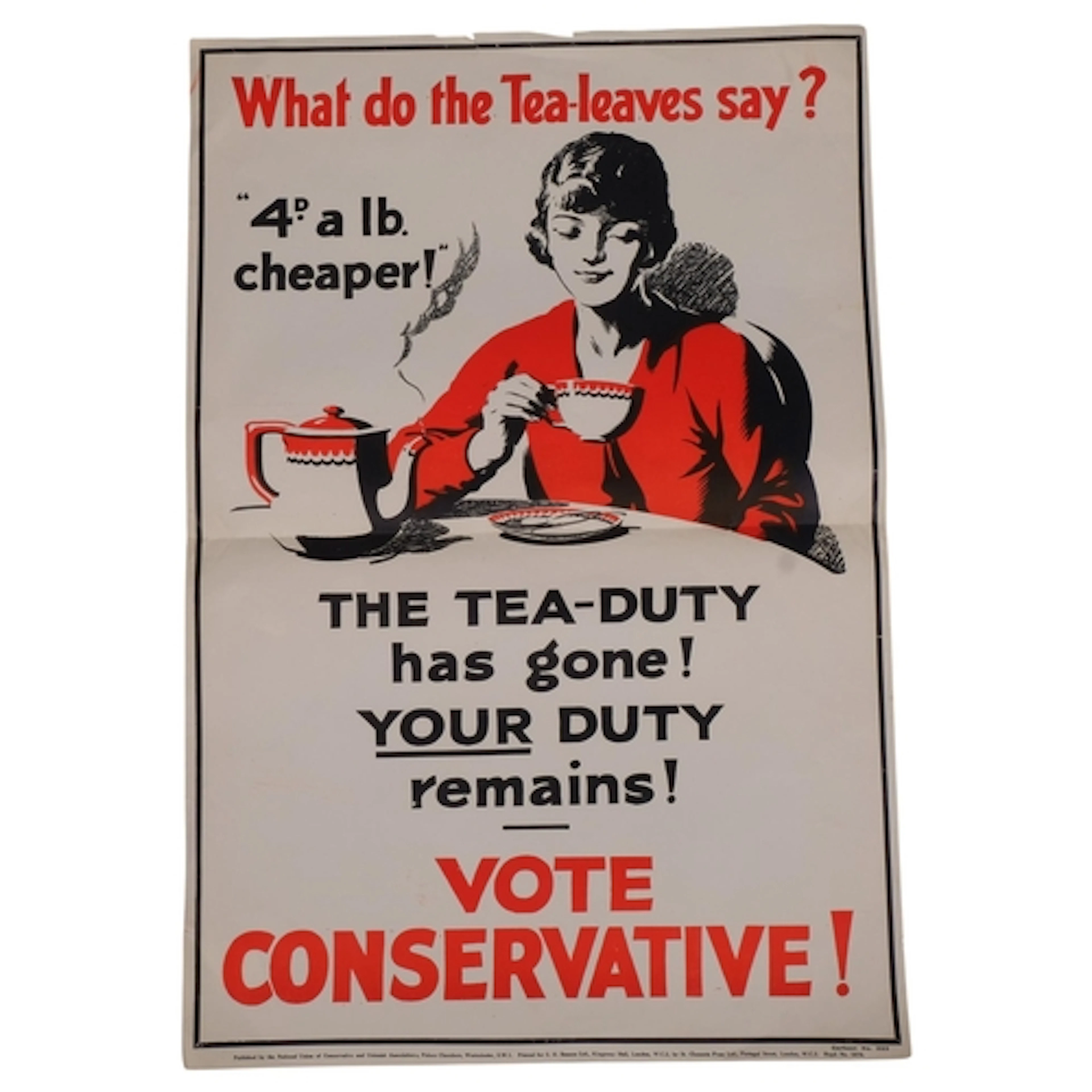 A 1929 British political campaign poster for the Conservativ...
