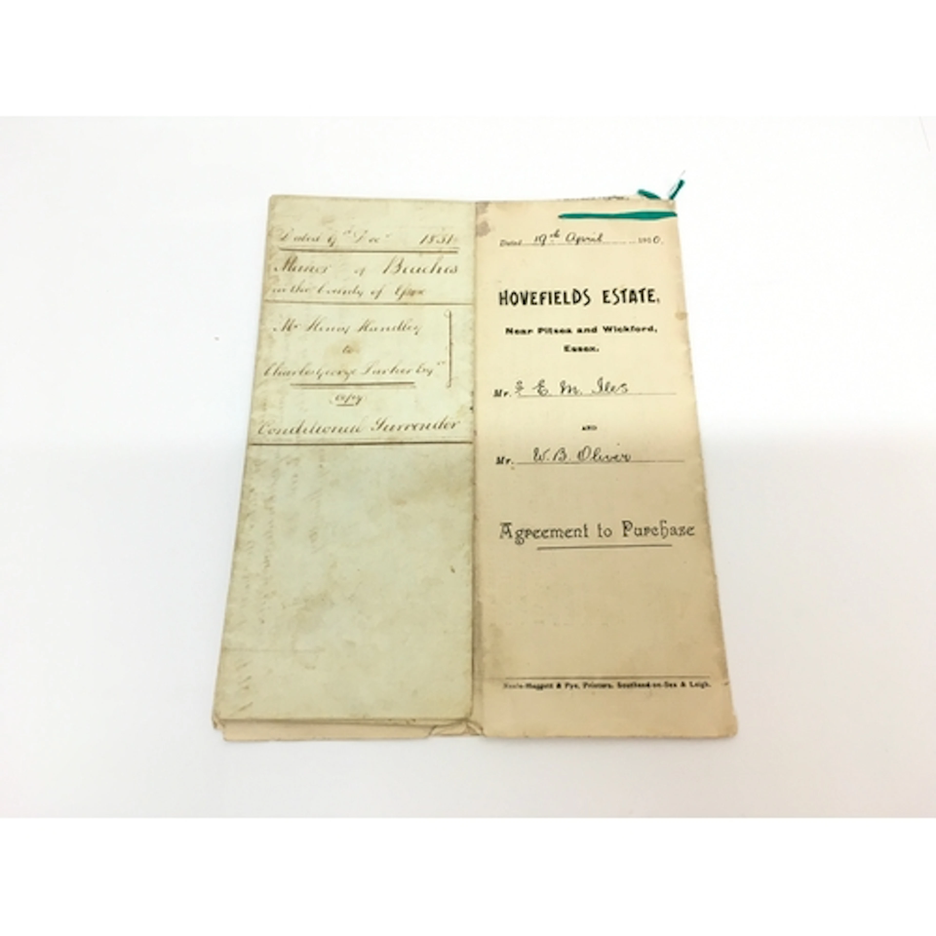 Lot of 2. A manorial document for surrender of land ca...