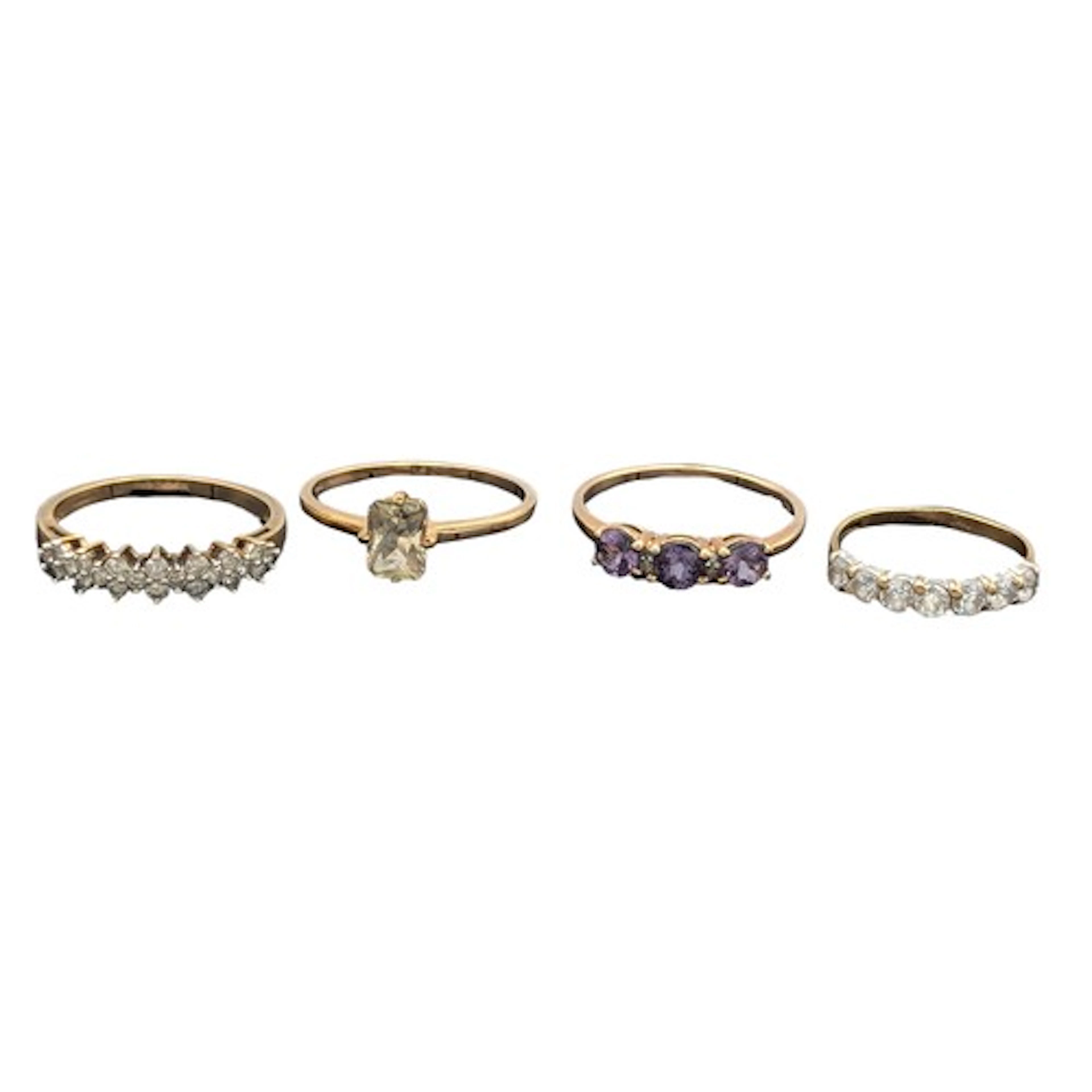 A 9ct gold diamond half eternity ring, TJC 375 marks, size R...