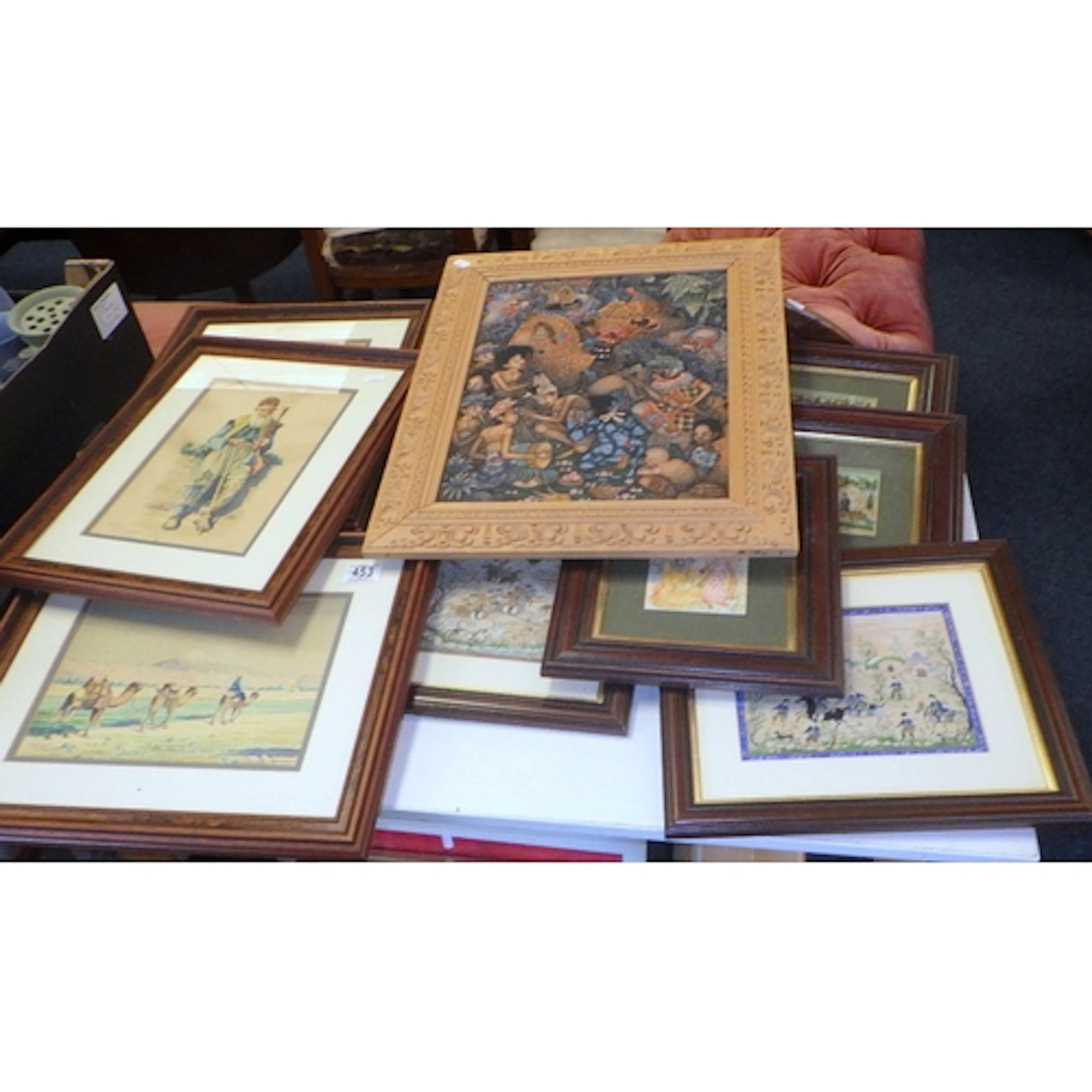 A group of Iranian watercolours together with further Indian...