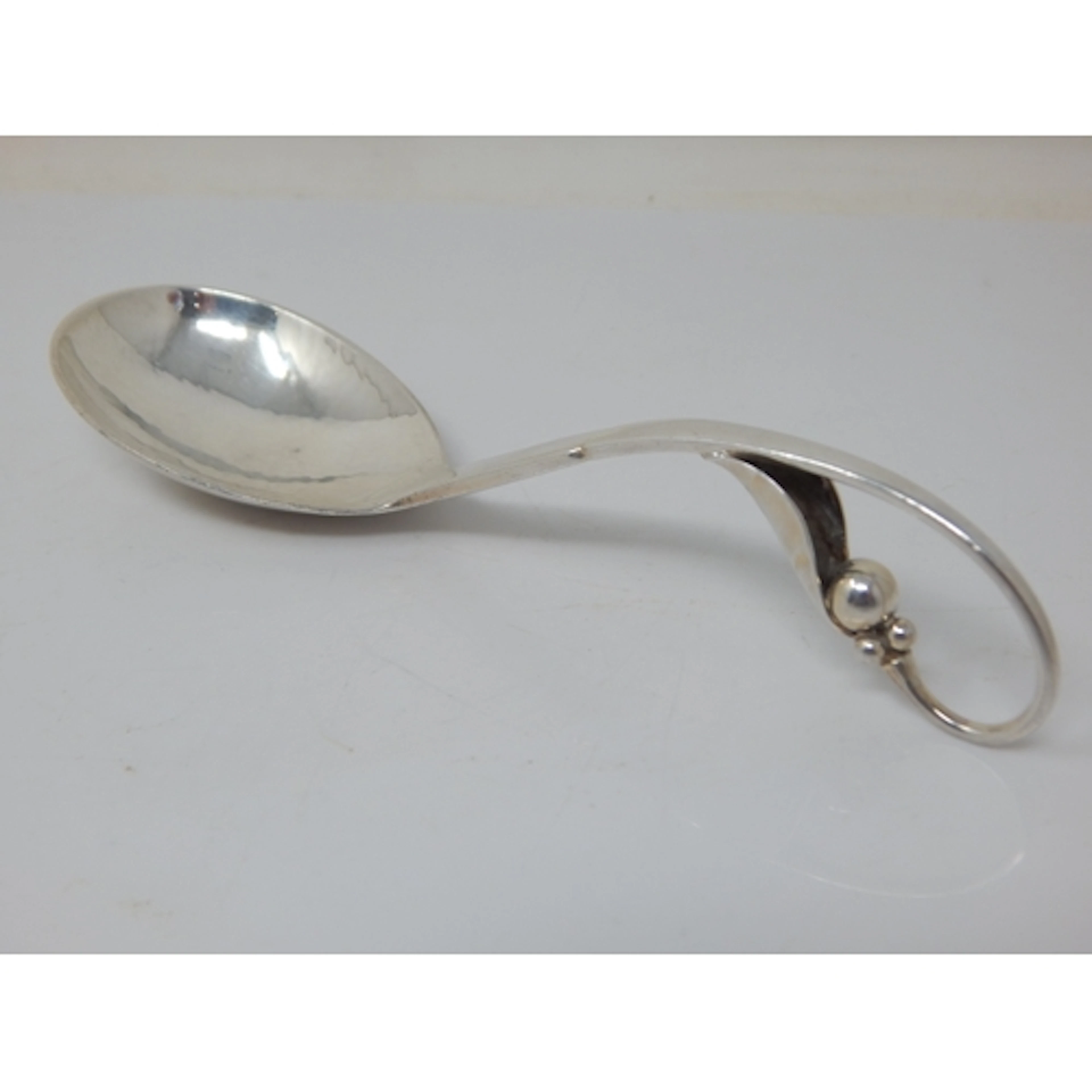 GEORG JENSEN: Denmark, Sterling Silver Preserve Spoon, Patte...