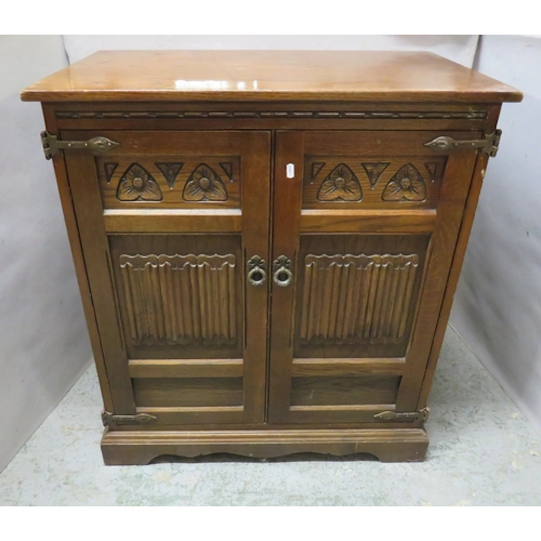 Oak Cabinet, Old Charm Furniture Style, carved 2 cupboard do...