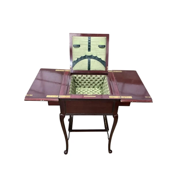 A late Victorian mahogany work table, width 50cm, depth 53cm...