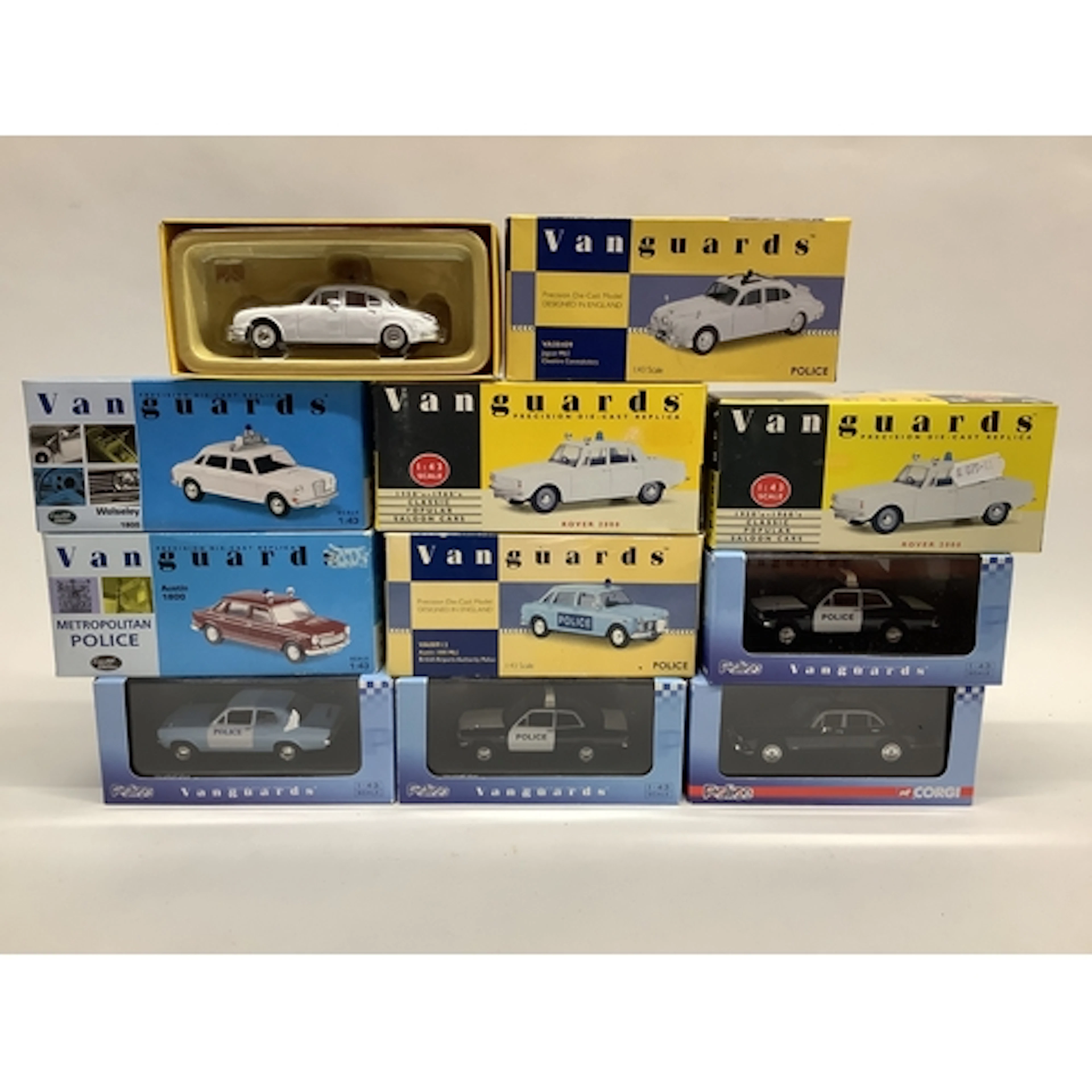 Ten Lledo, Corgi Vanguards 1:43rd scale diecast model police...