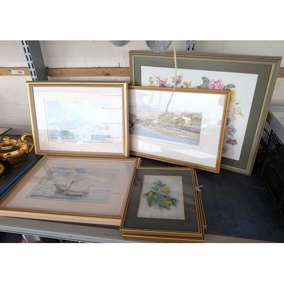 Pair of John Ward marine prints, Robin Davidson print of Loo...