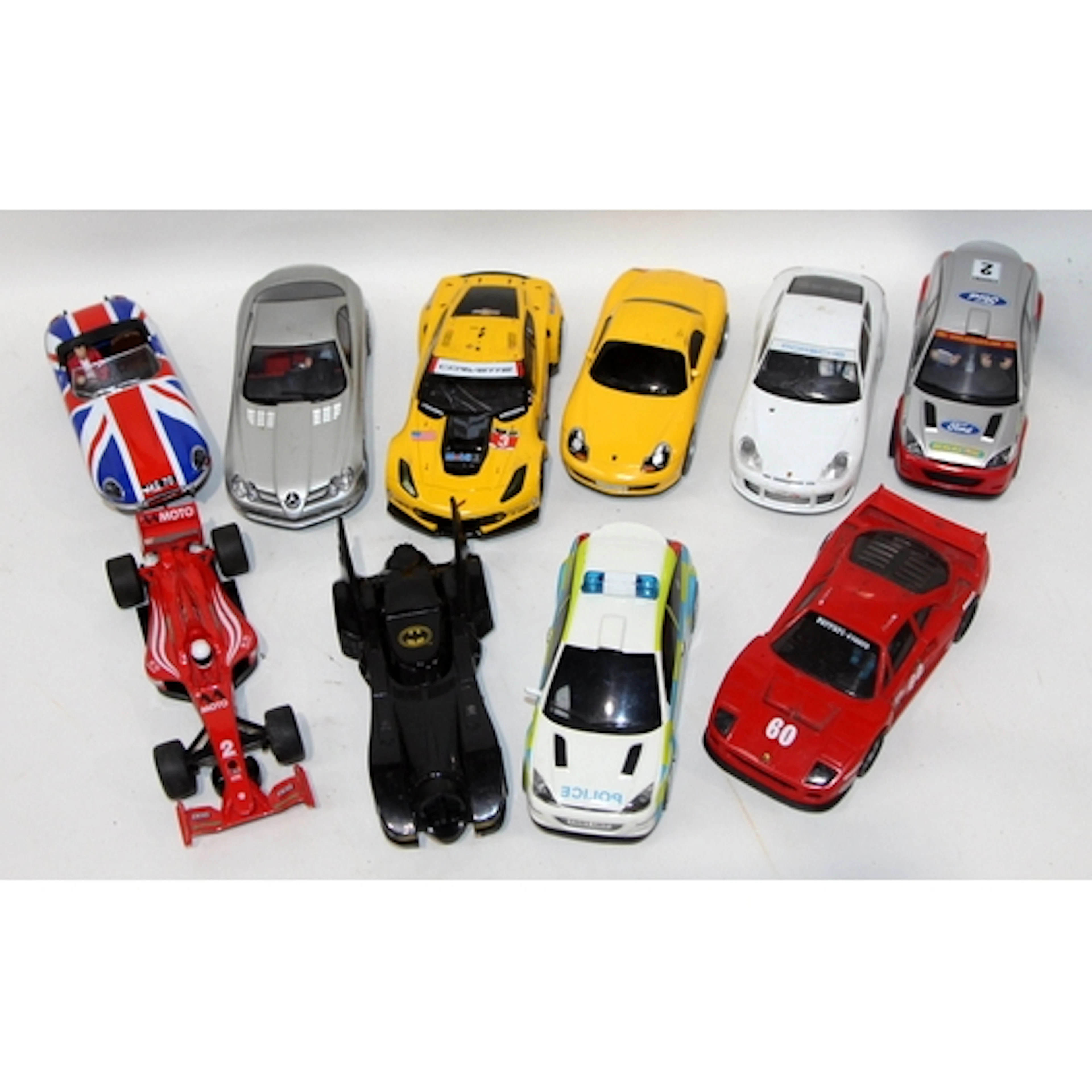 Vintage Scalextric: A selection of loose slot car racing veh...