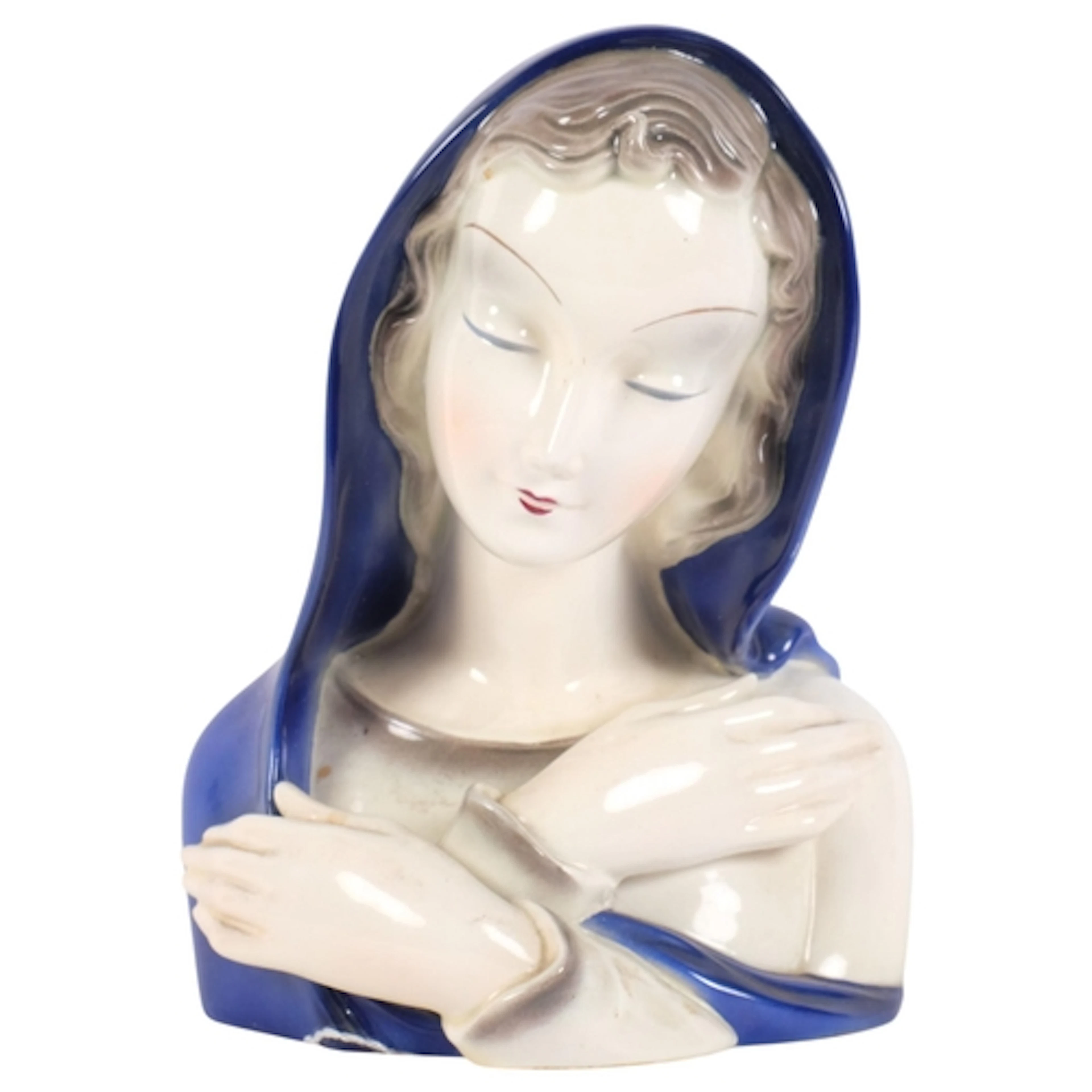 A German Rosler figure of the Virgin Mary, H21cm