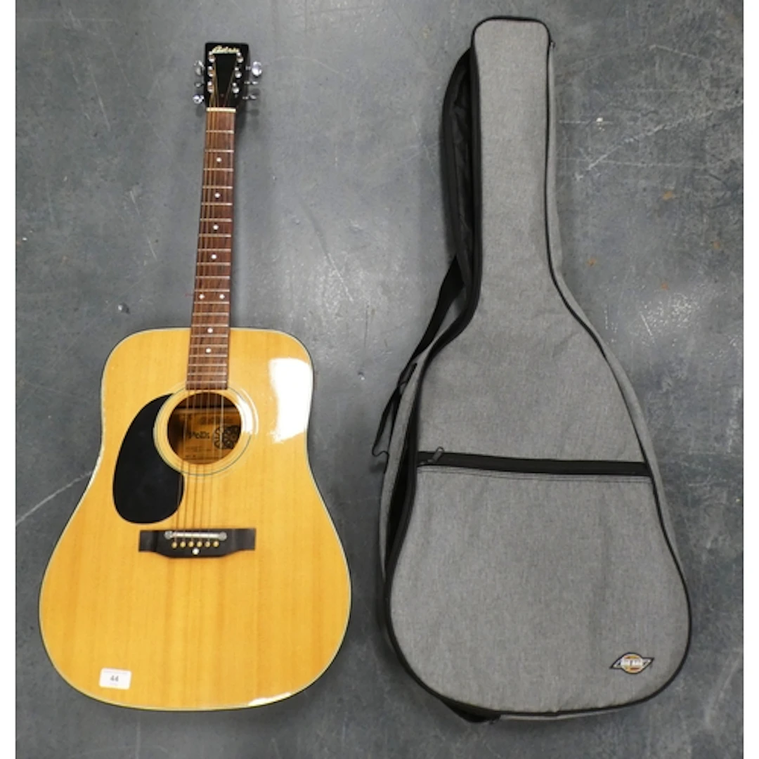 Antoria acoustic guitar in carry bag.
