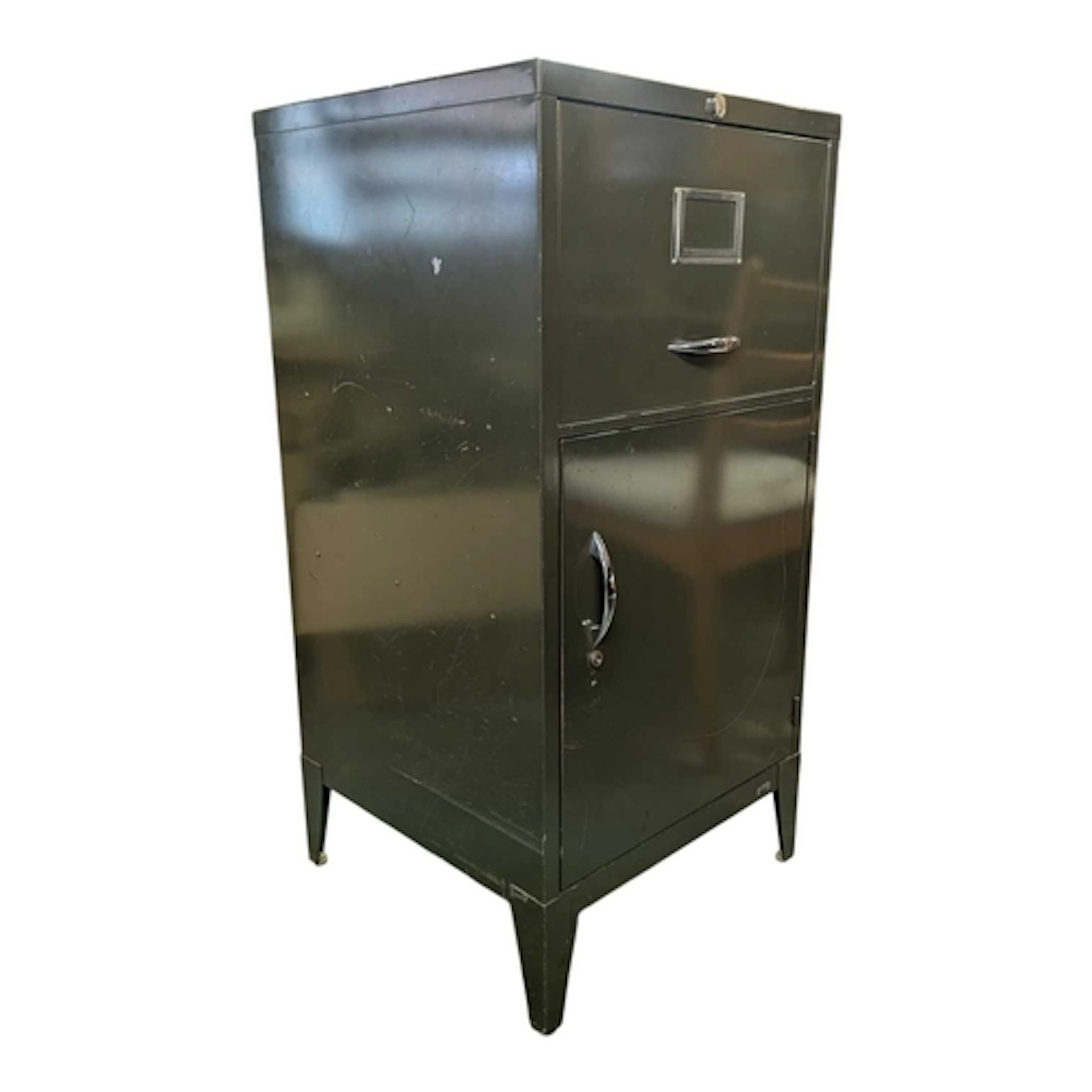Mid century Industrial pedestal office filing cabinet in Bri...