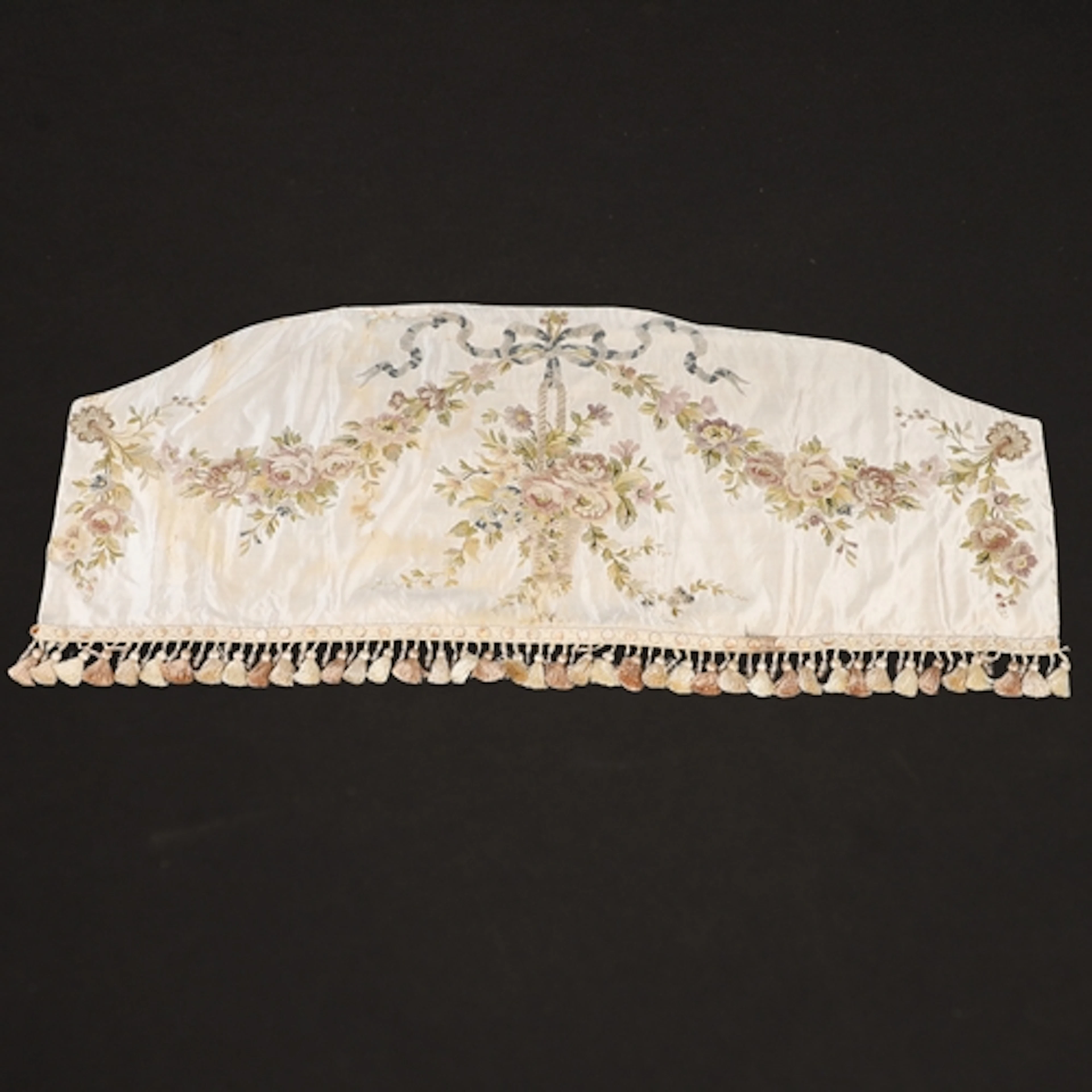 A LATE GEORGIAN SILK NEEDLEWORK FLORAL PANEL. worked in silk...