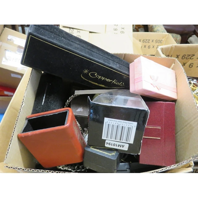 Five boxes containing a quantity of various jewellery