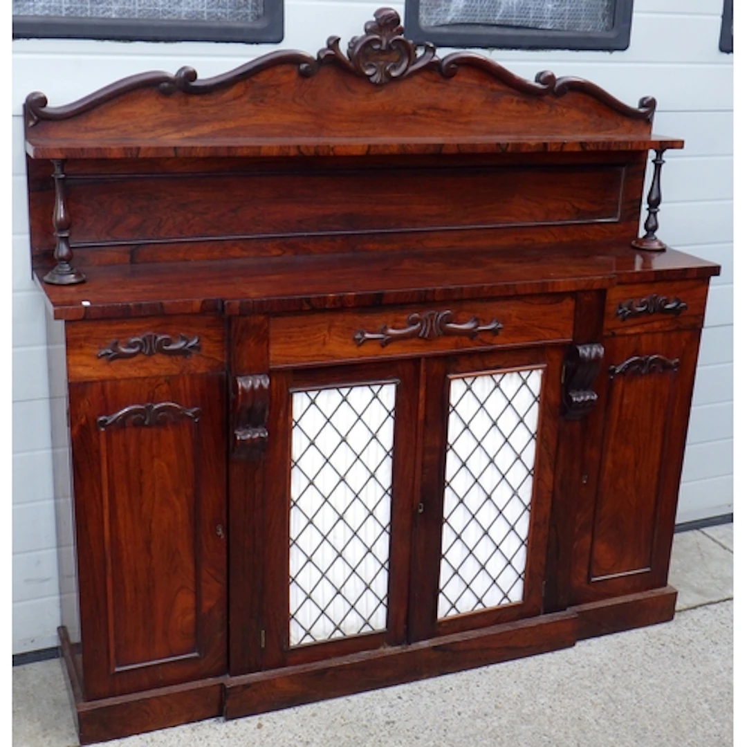 A William IV rosewood four door chiffonier, 153cm wide
