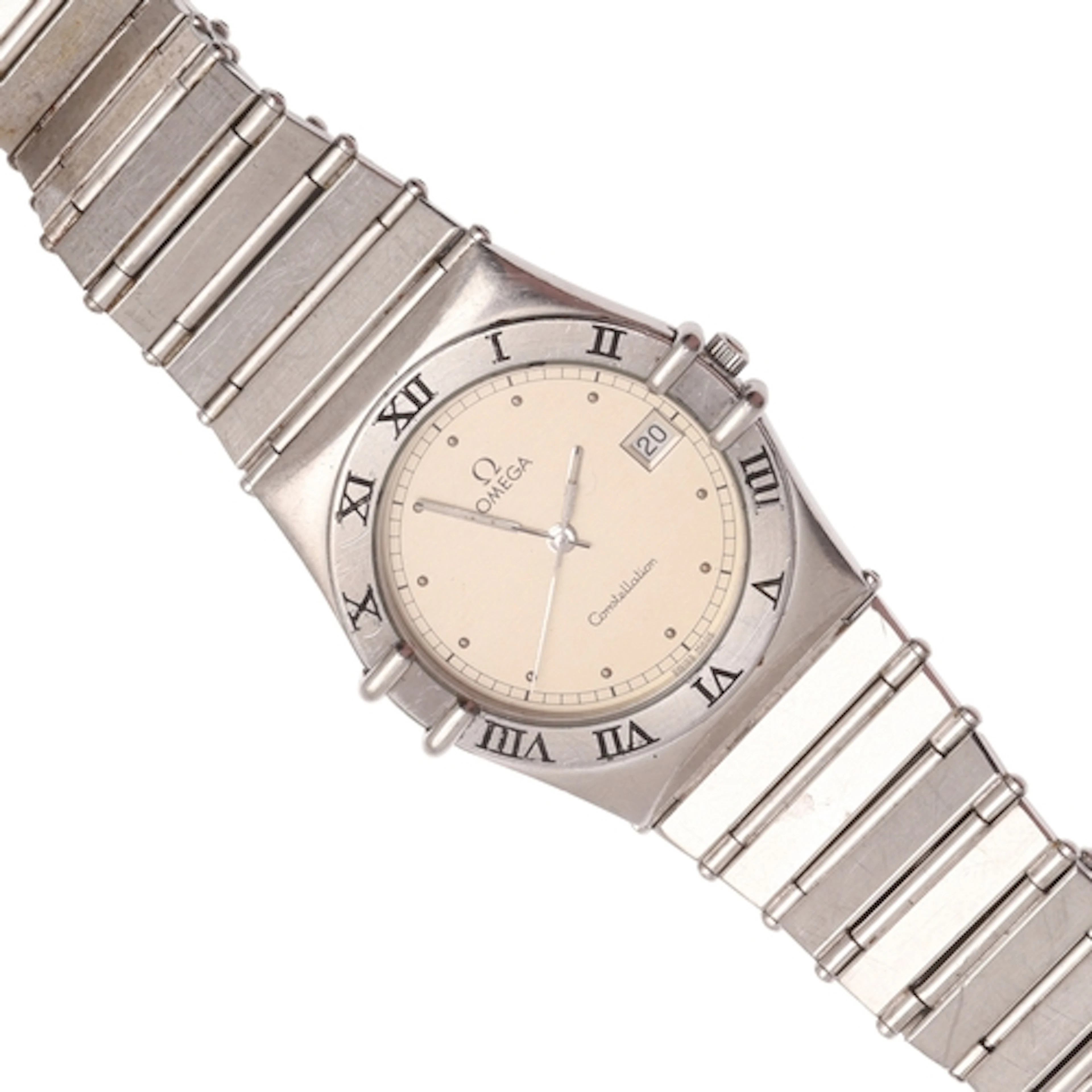 A STAINLESS STEEL CONSTELLATION WRISTWATCH BY OMEGA. the sig...