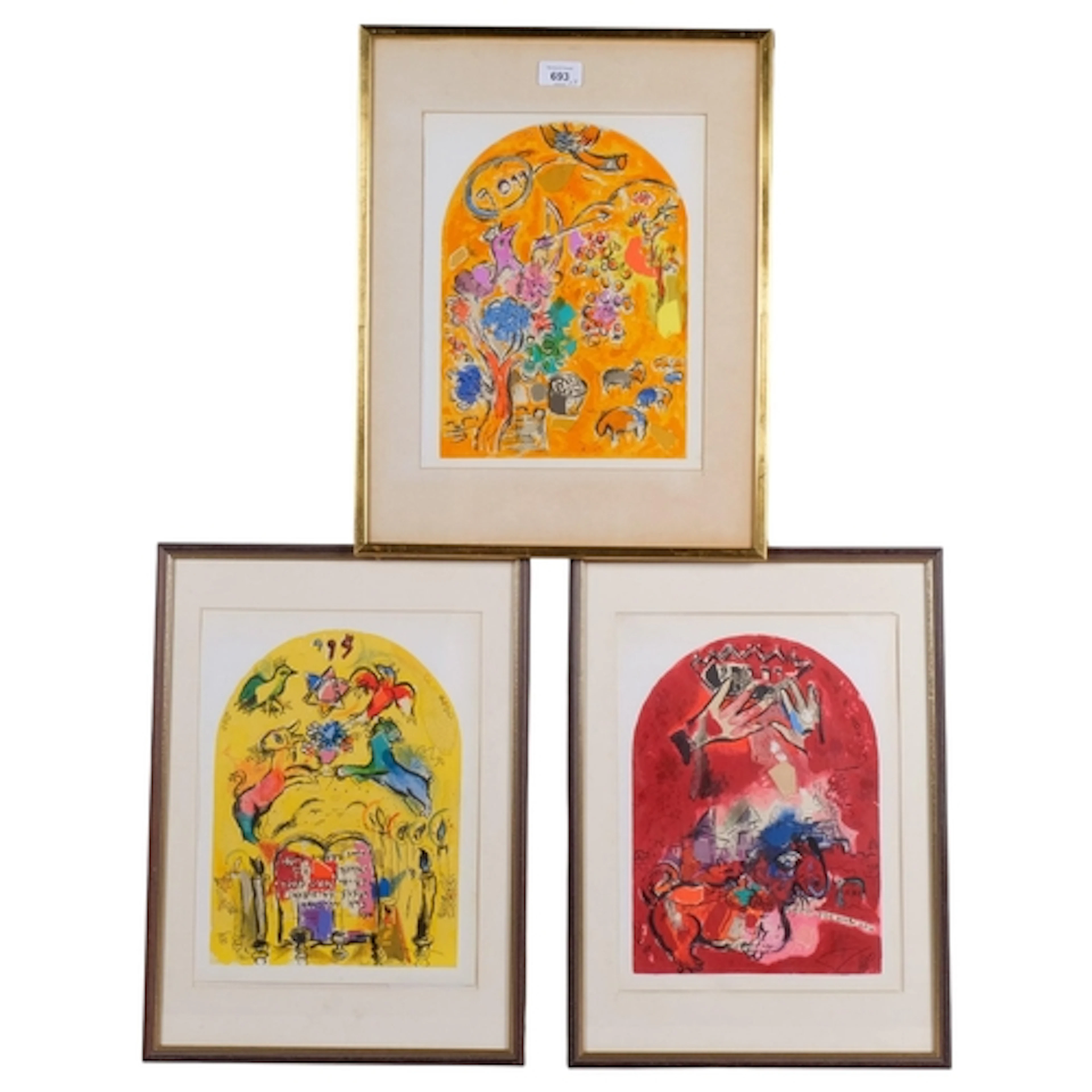 Marc Chagall/Sorlier, 3 window designs, lithograph, publishe...