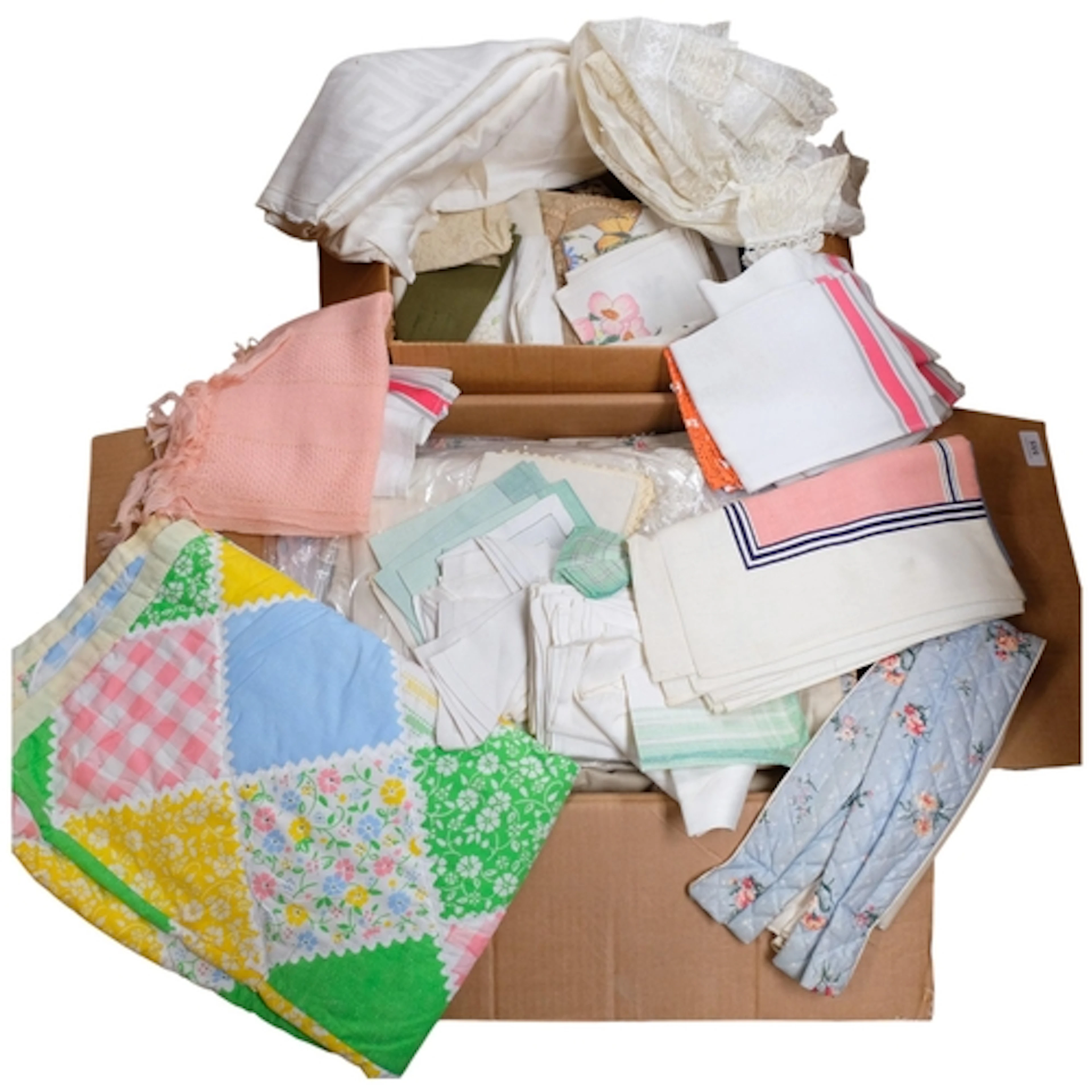 2 boxes containing a large quantity of Antique and later tex...