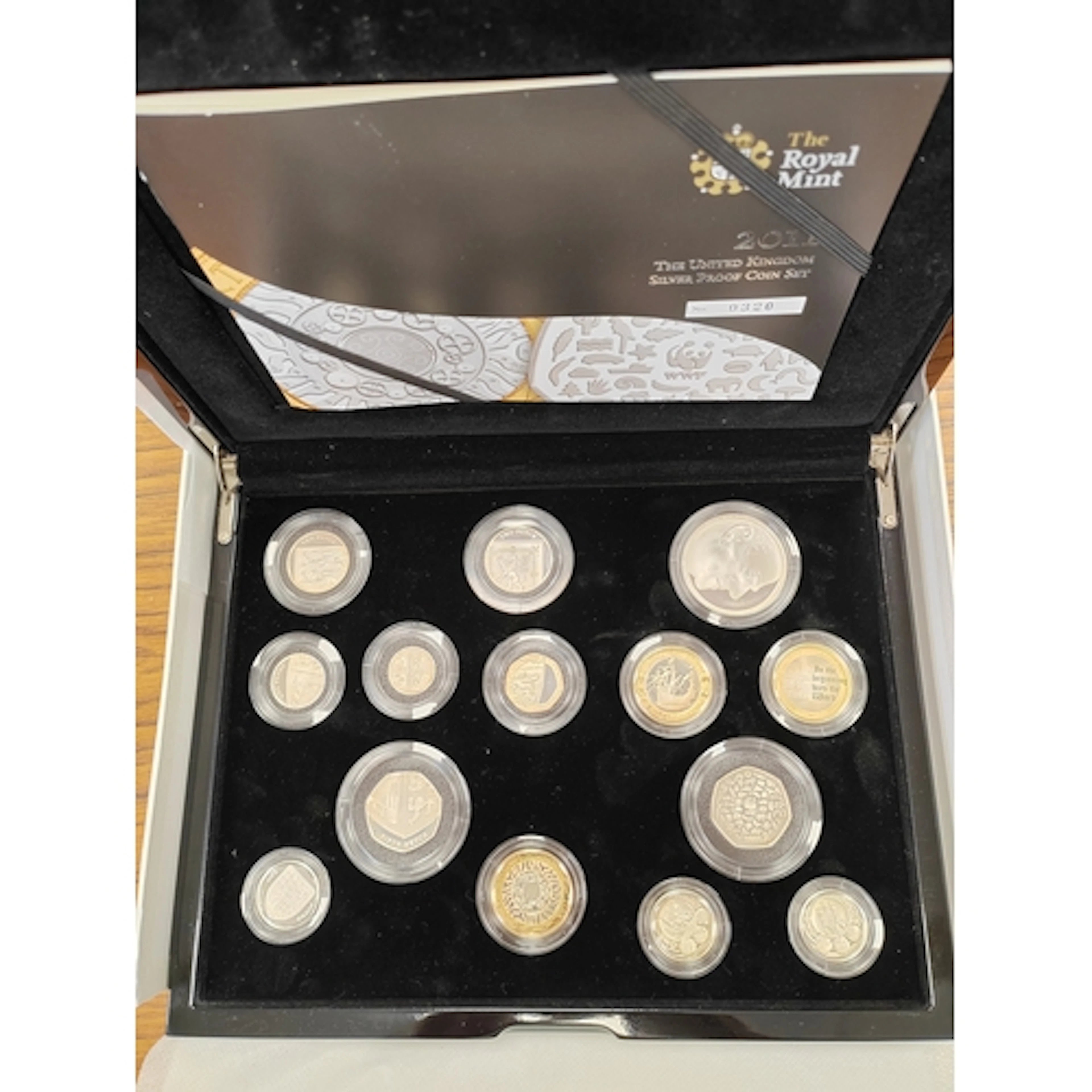 2011 cased silver proof set of 14 (£5, £2 (3), £1 (3), 50p (...