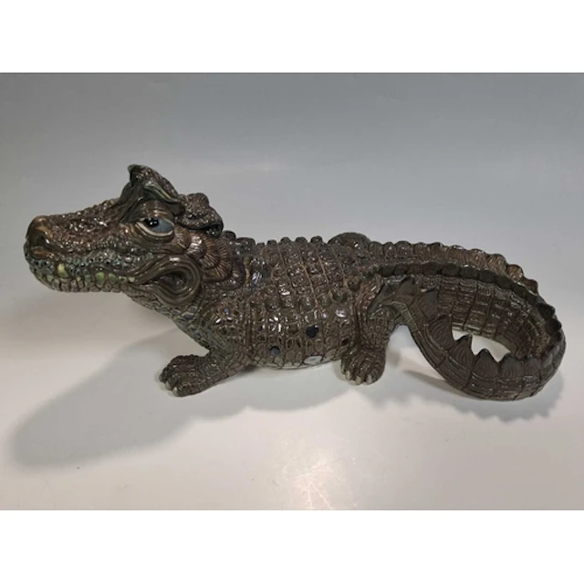 AN ANDREW HULL FOR COBRIDGE STONEWARE GROTESQUE CROCODILE FI...