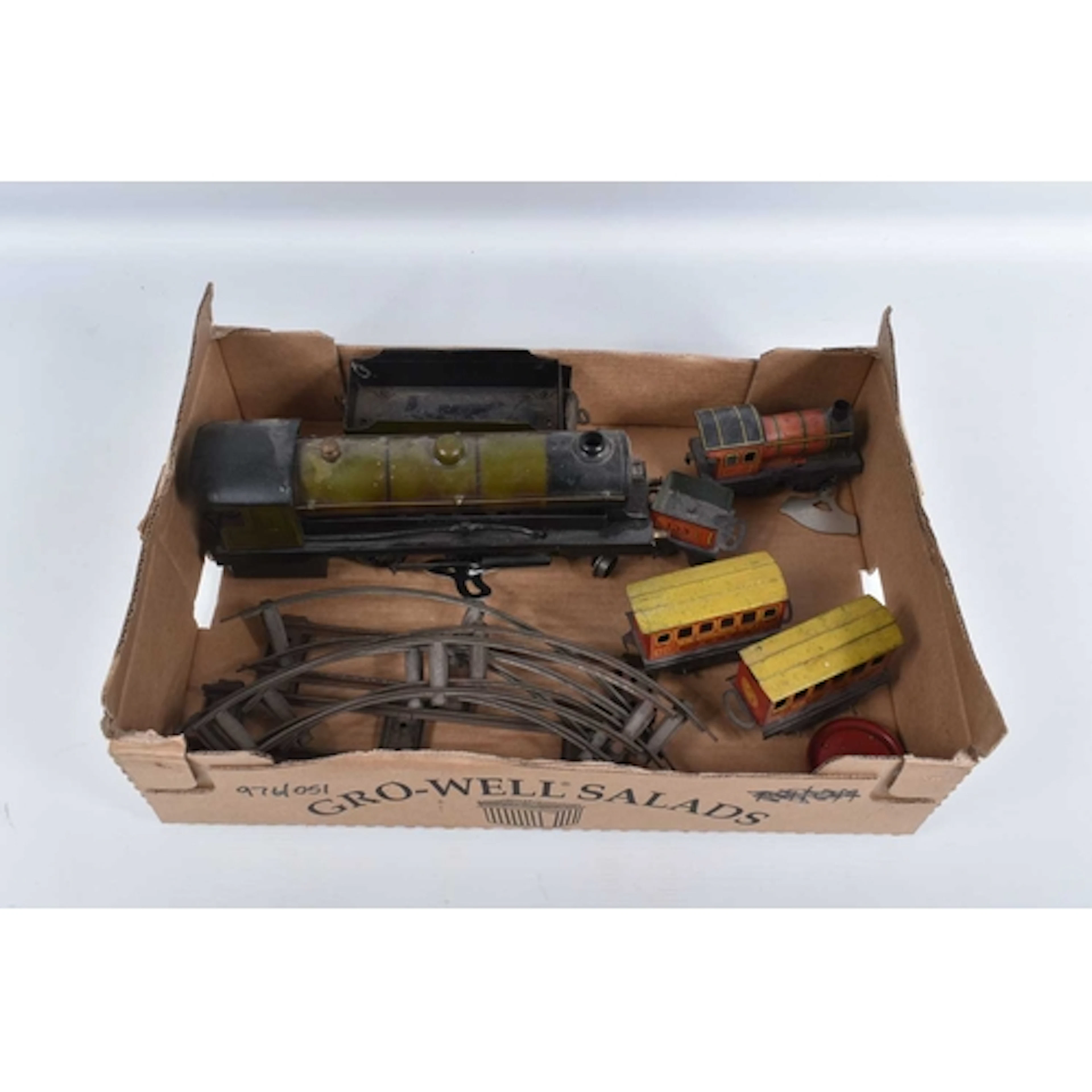 AN UNBOXED BOWMAN O GAUGE FREELANCE 4-4-0 LOCOMOTIVE AND TEN...