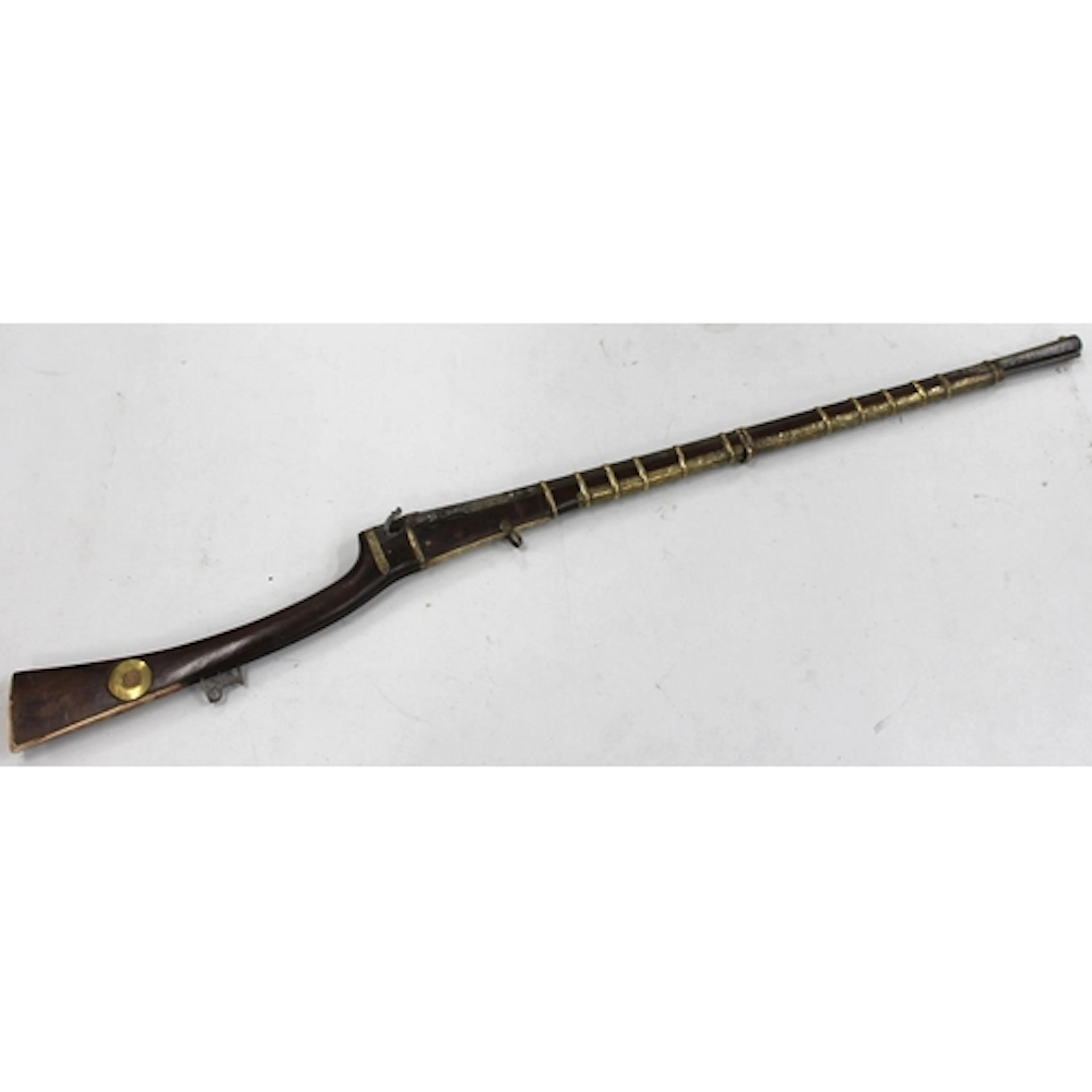 19th century Indian toradar type matchlock musket, the taper...