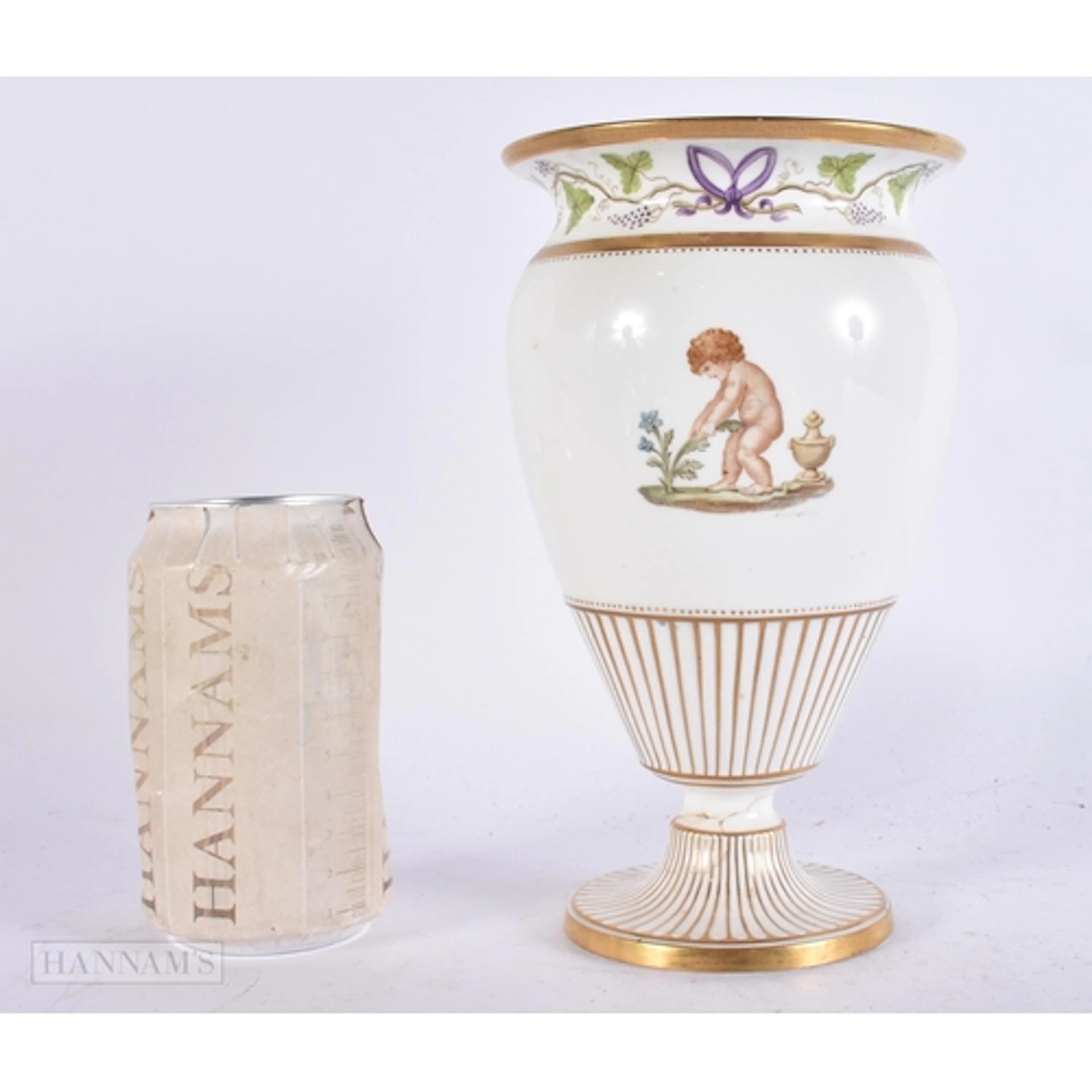 A RARE WEDGWOOD VASE by Joseph Palin Thorley, painted with p...