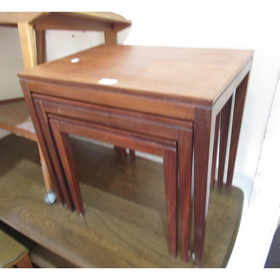 Richard Hornsby, nest of three rectangular teak occasional t...