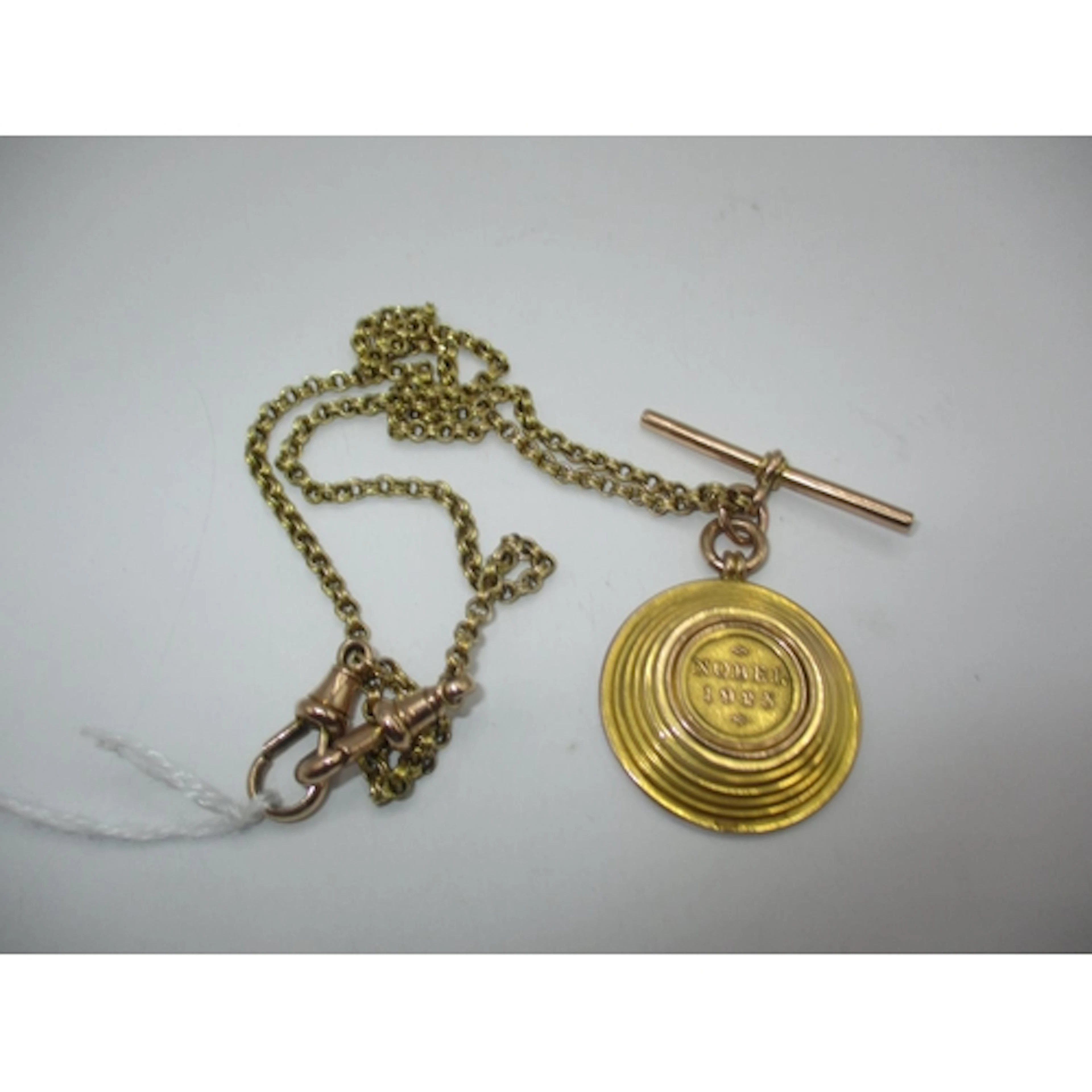 9ct Gold Nobel 1925 Medallion approx 12g, along with a Chain...