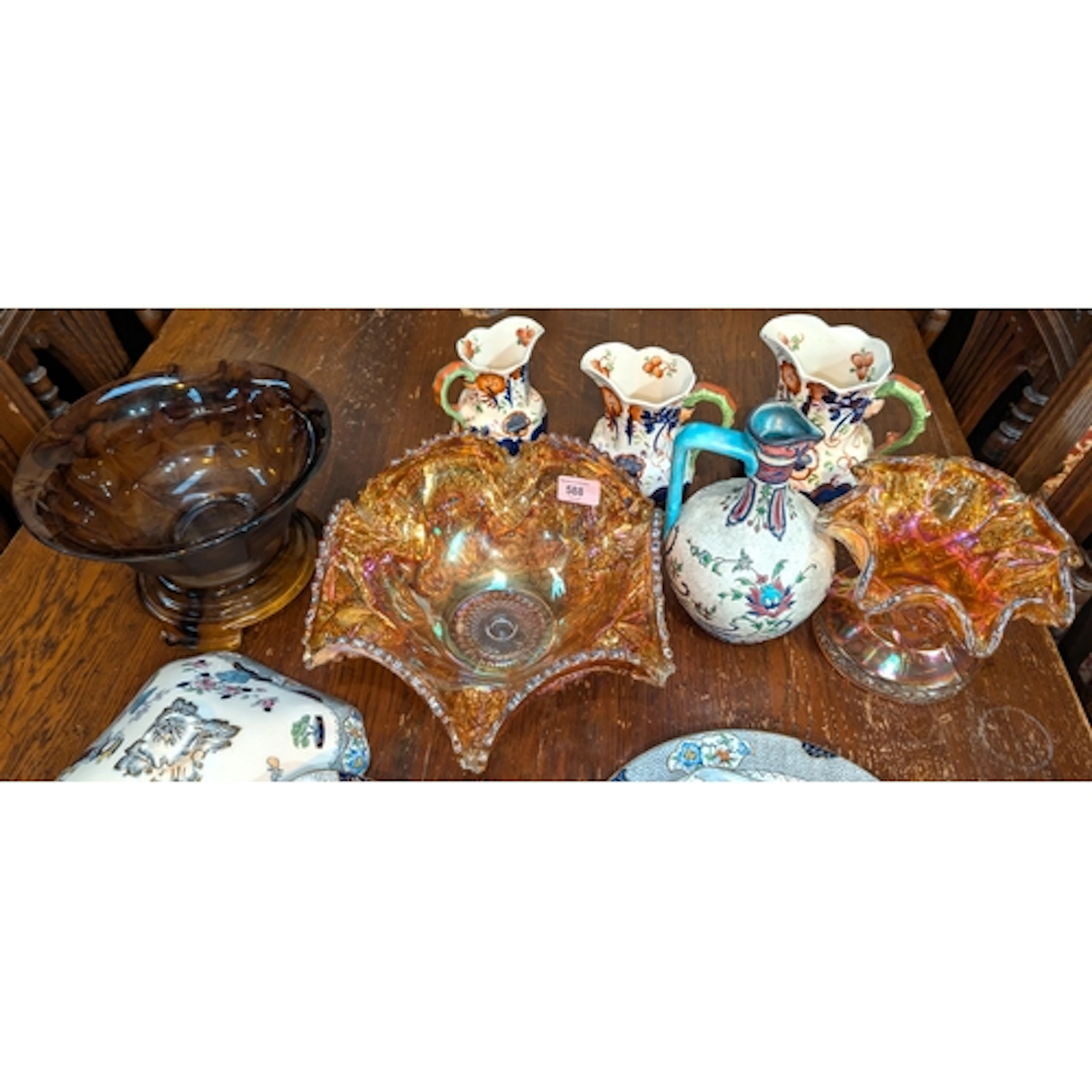 A selection of 19th century Cornakl glass, Iznik style, and ...