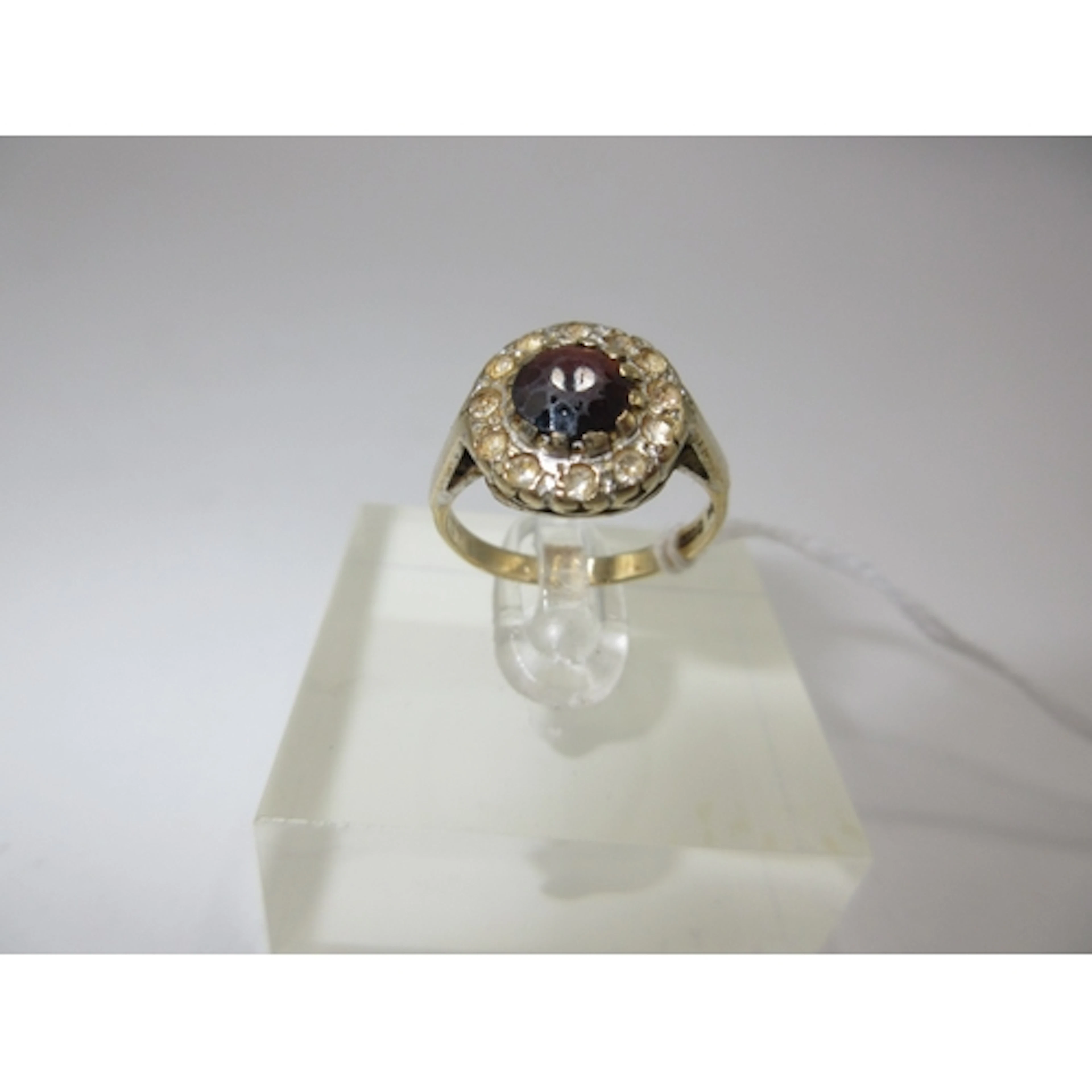 9ct Gold Ruby and Diamond Cluster Ring, Size L, 2.44g