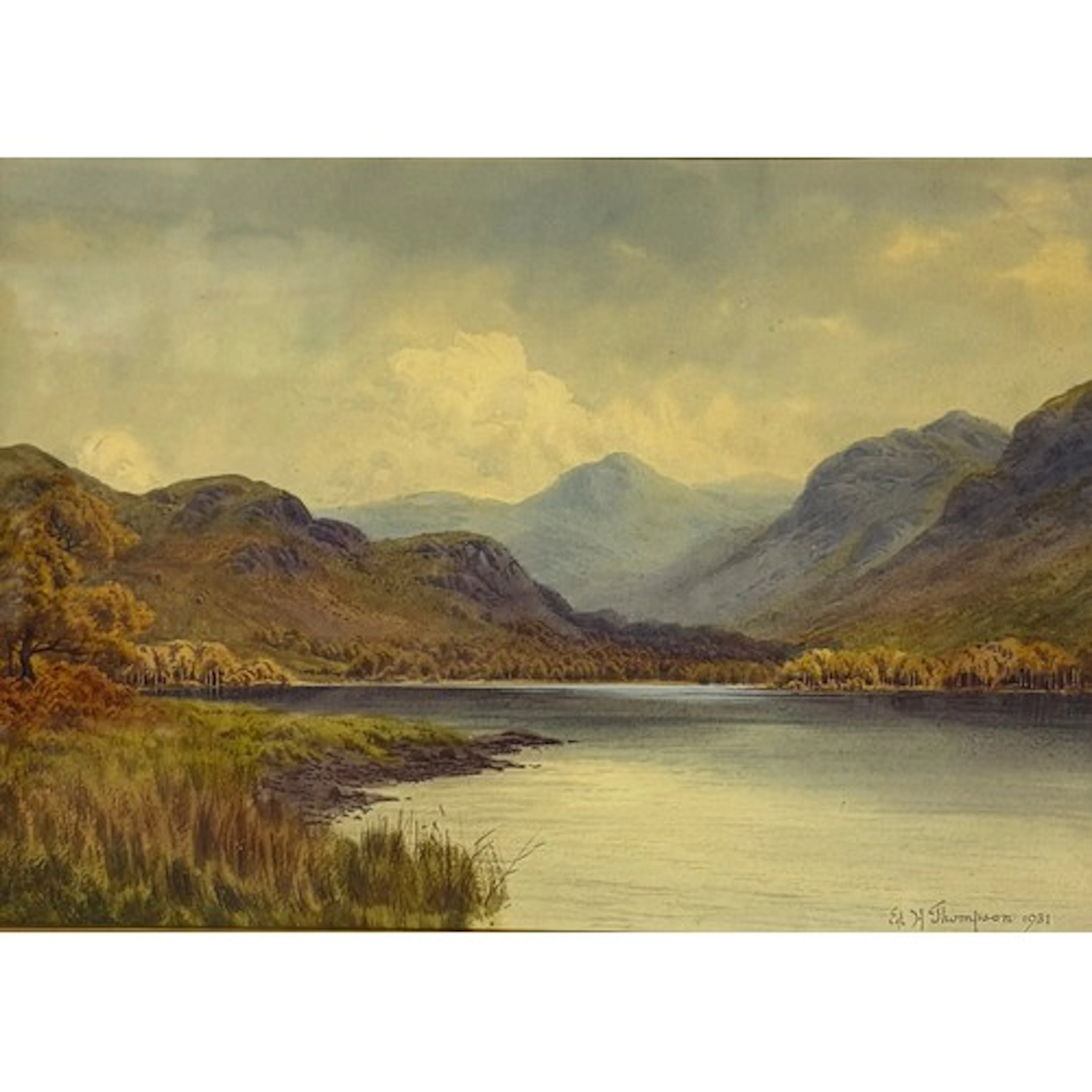 Edward H Thompson (1879-1949) watercolour of Autumn by Ullsw...