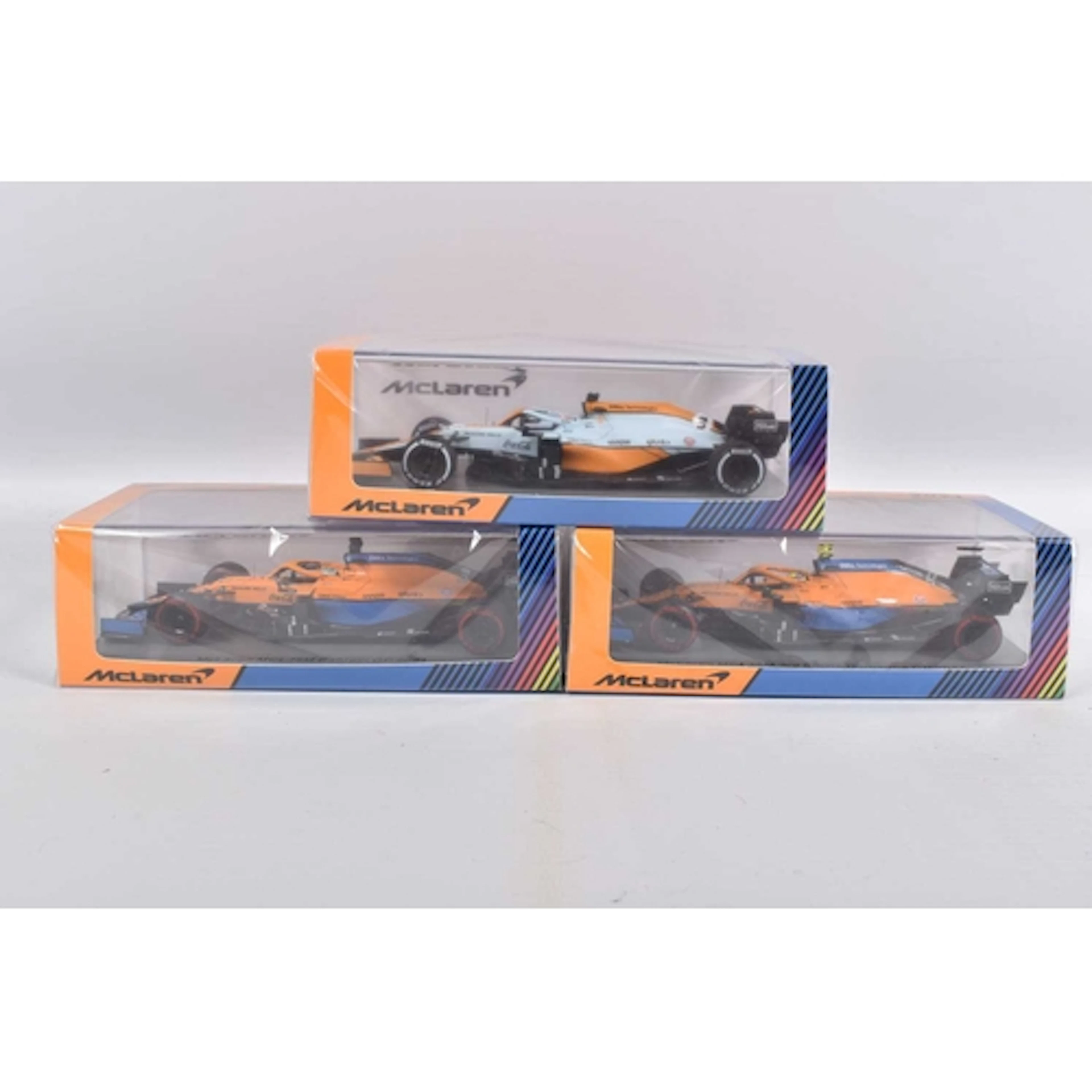 THREE BOXED 1:43 SCALE DIECAST MINIMAX SPARK FORMULA 1 MODEL...