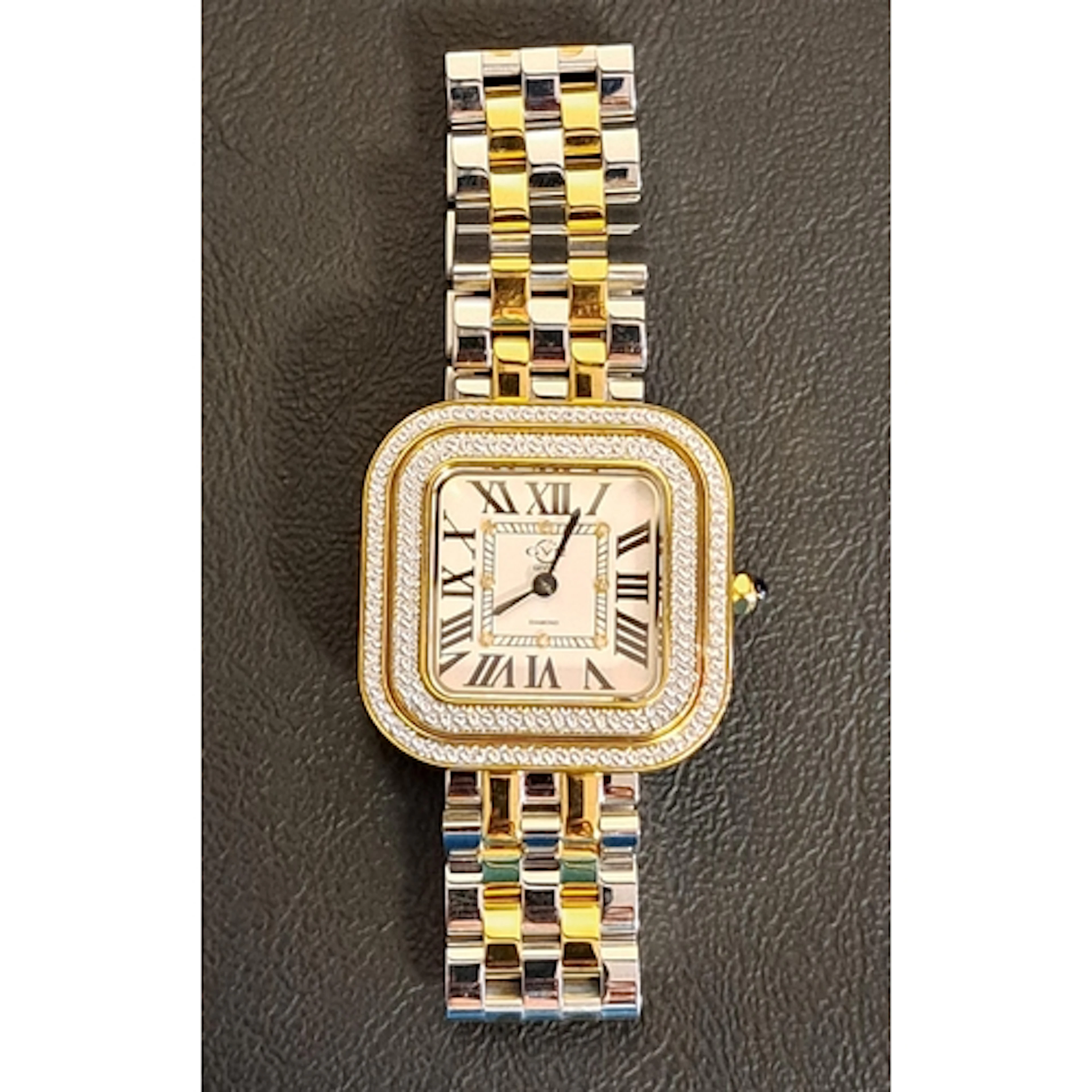 LADIES GEVRIL GV2 BELLAGIO DIAMOND WATCH the square silver/w...