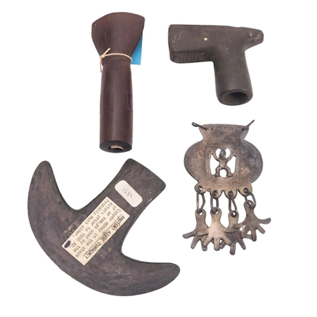 A pre-Columbian Aztec style tajadero or money hoe bearing a ...