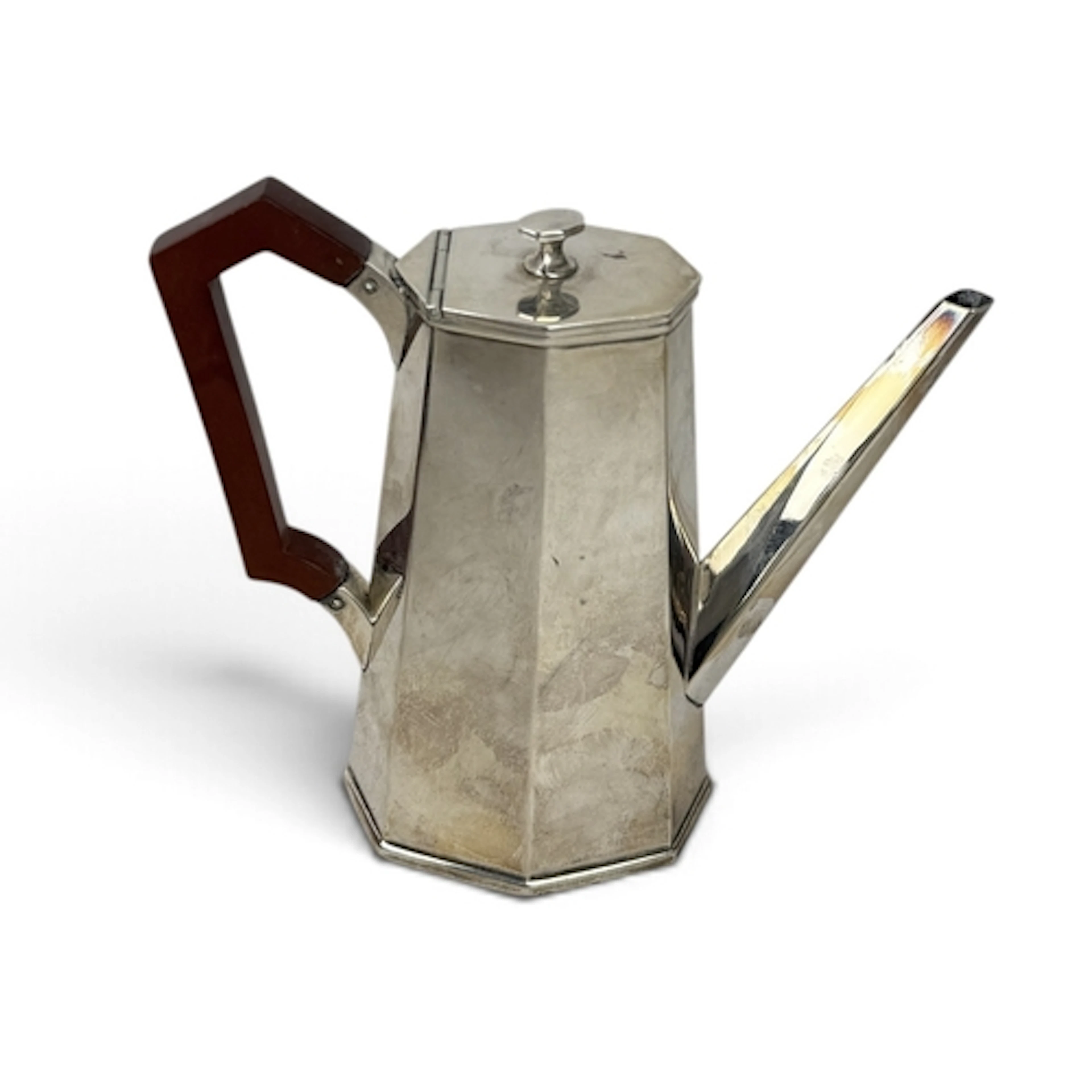 AN ART DECO SILVER COFFEE POT Weight: 278gms