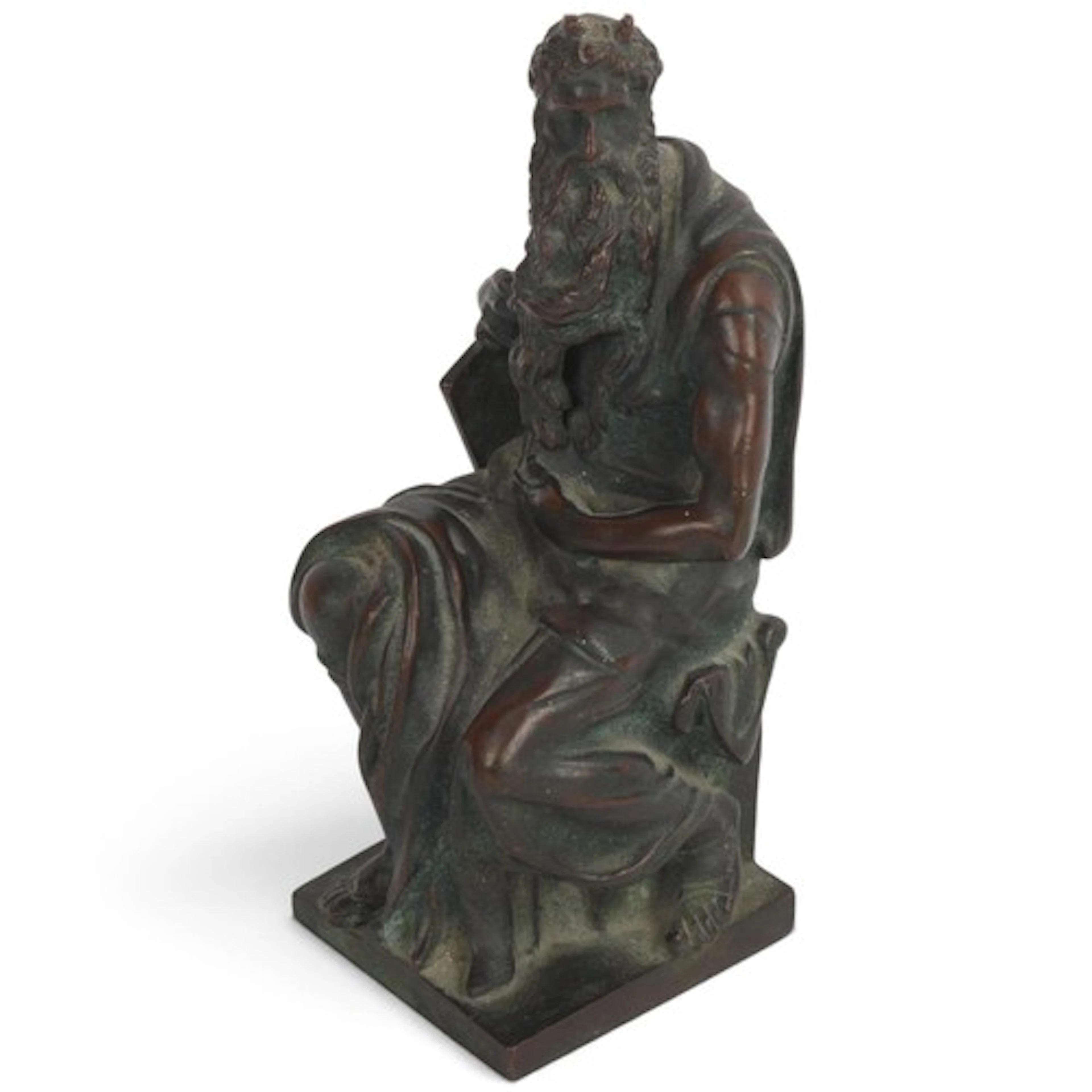 An Antique bronze sculpture after Michelangelo's seated Mose...