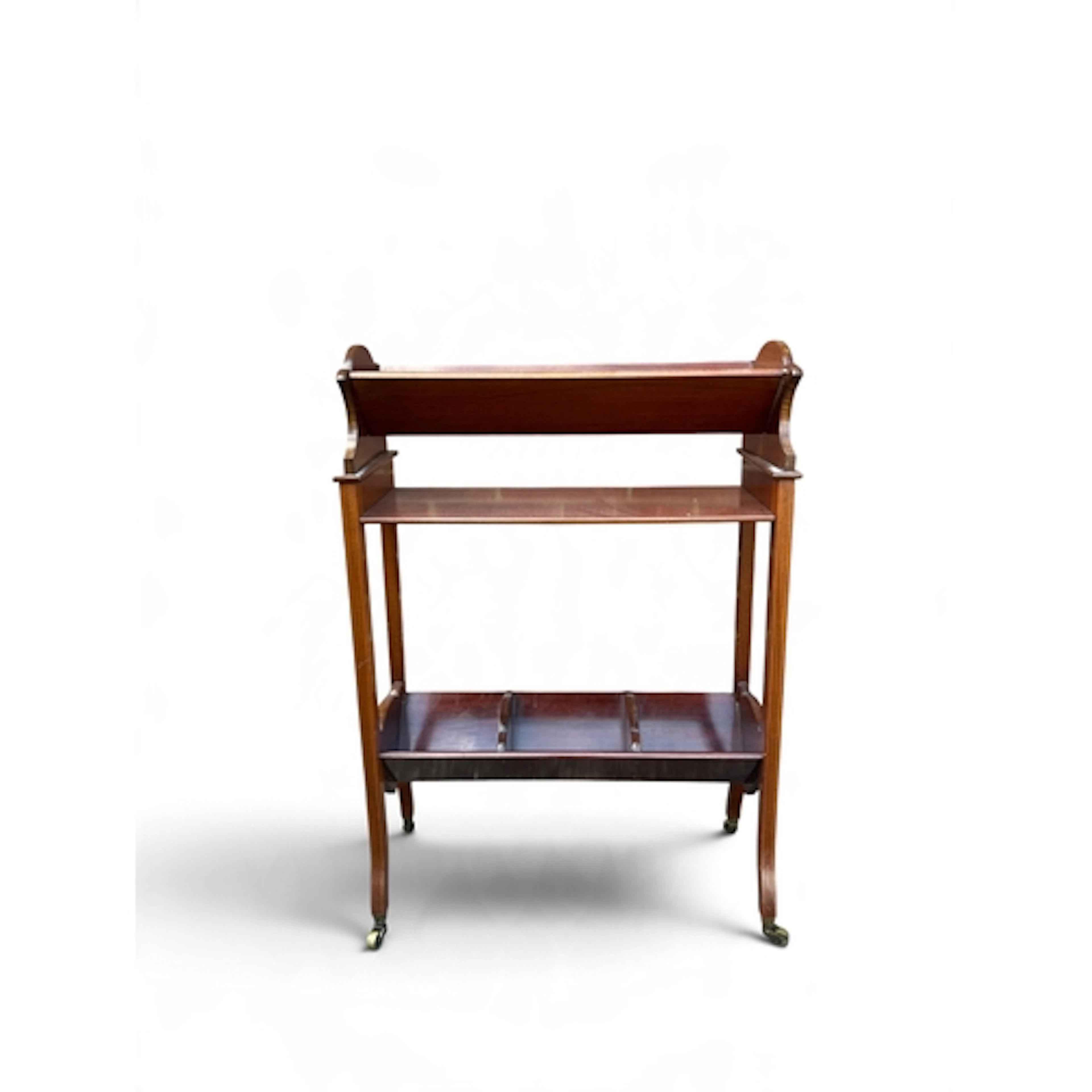 AN EARLY 20TH CENTURY MAHOGANY BOOKSTAND 76cm x 53cm x 23cm...