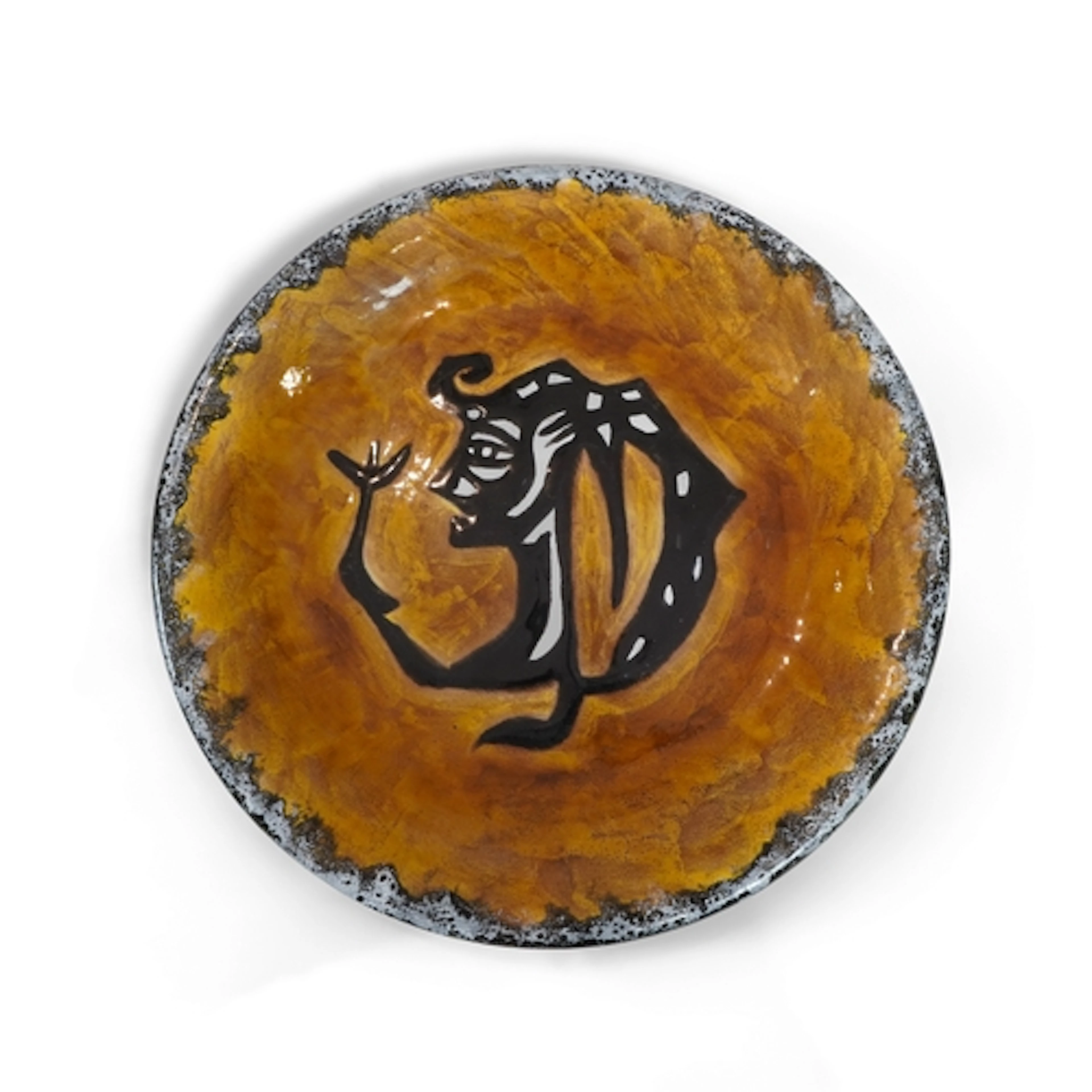 § Jean Lurçat (1892-1966): An ochre glazed earthenware plate...