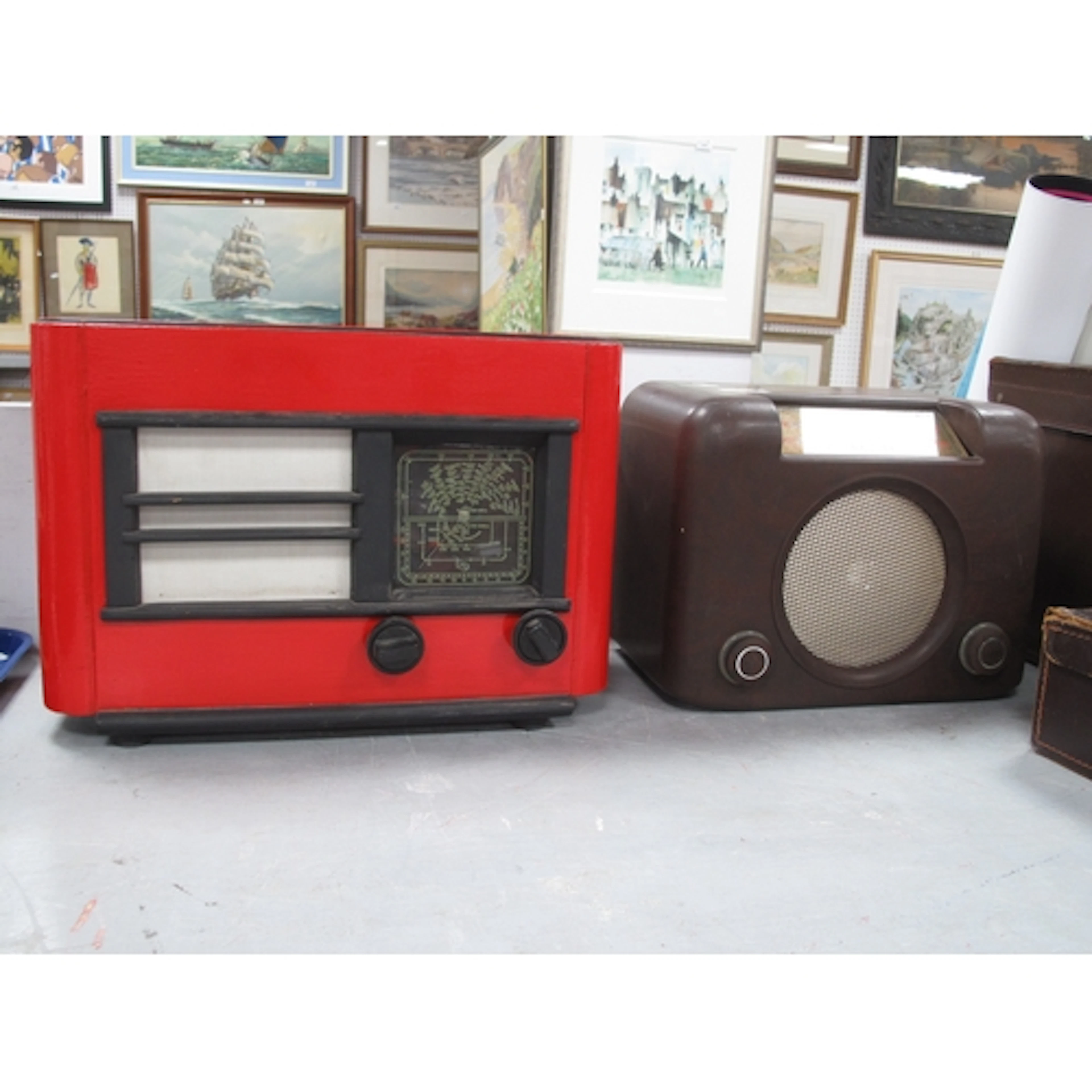 All Bush Dac-90 Bakelite Radio, plus another red-cased model...