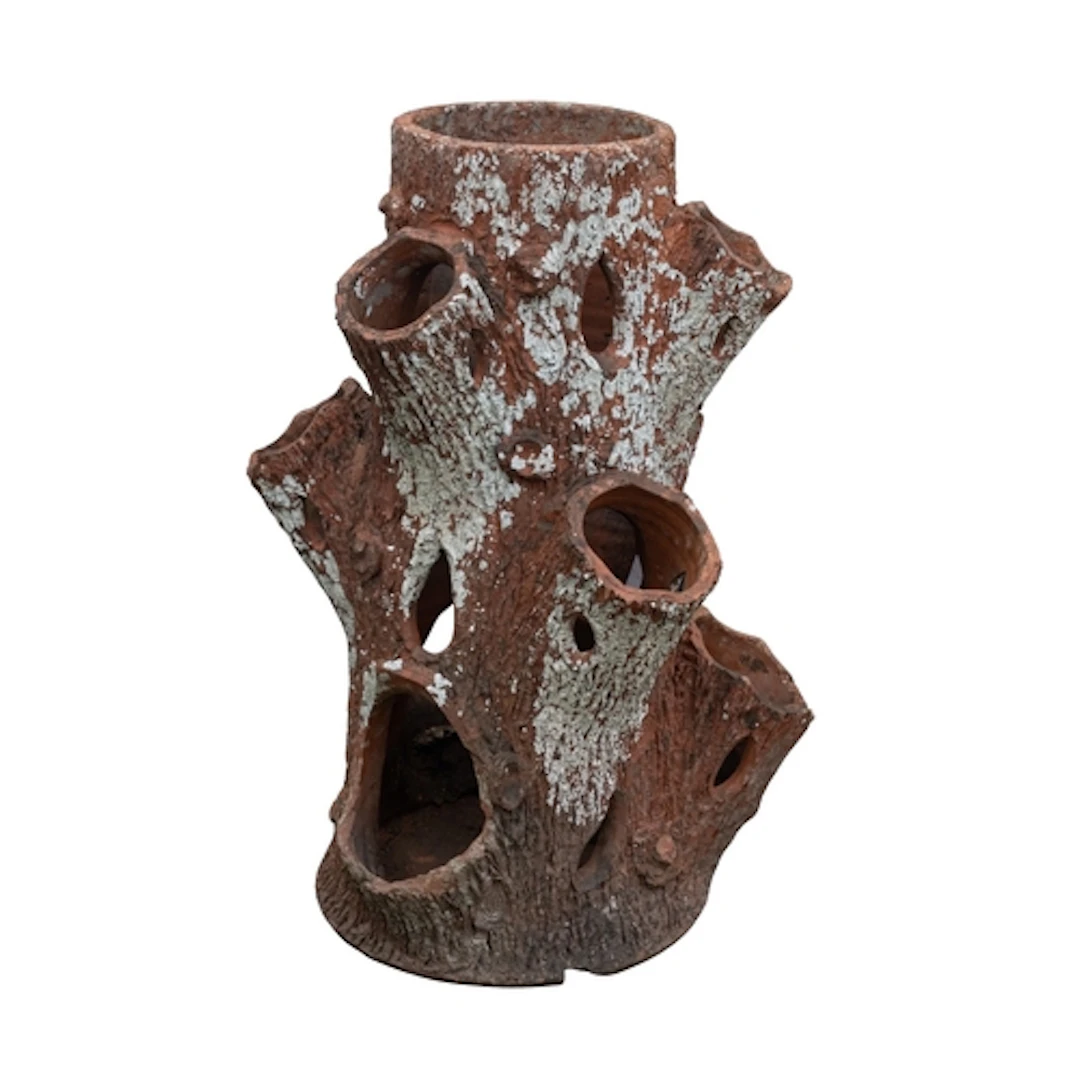 A stoneware strawberry planter. early 20th century; naturali...