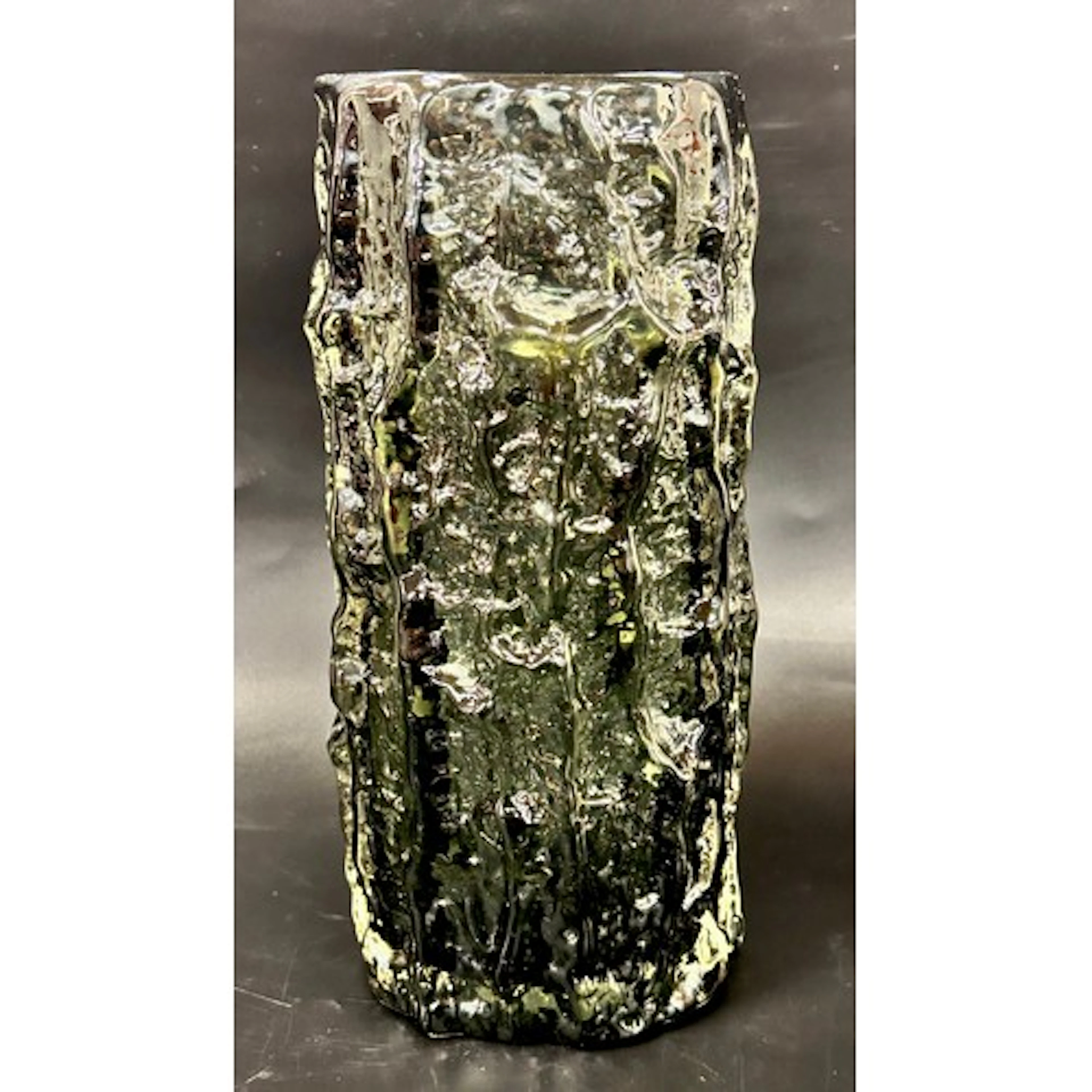 Geoffrey Baxter for Whitefriars; a textured glass grey Bark ...
