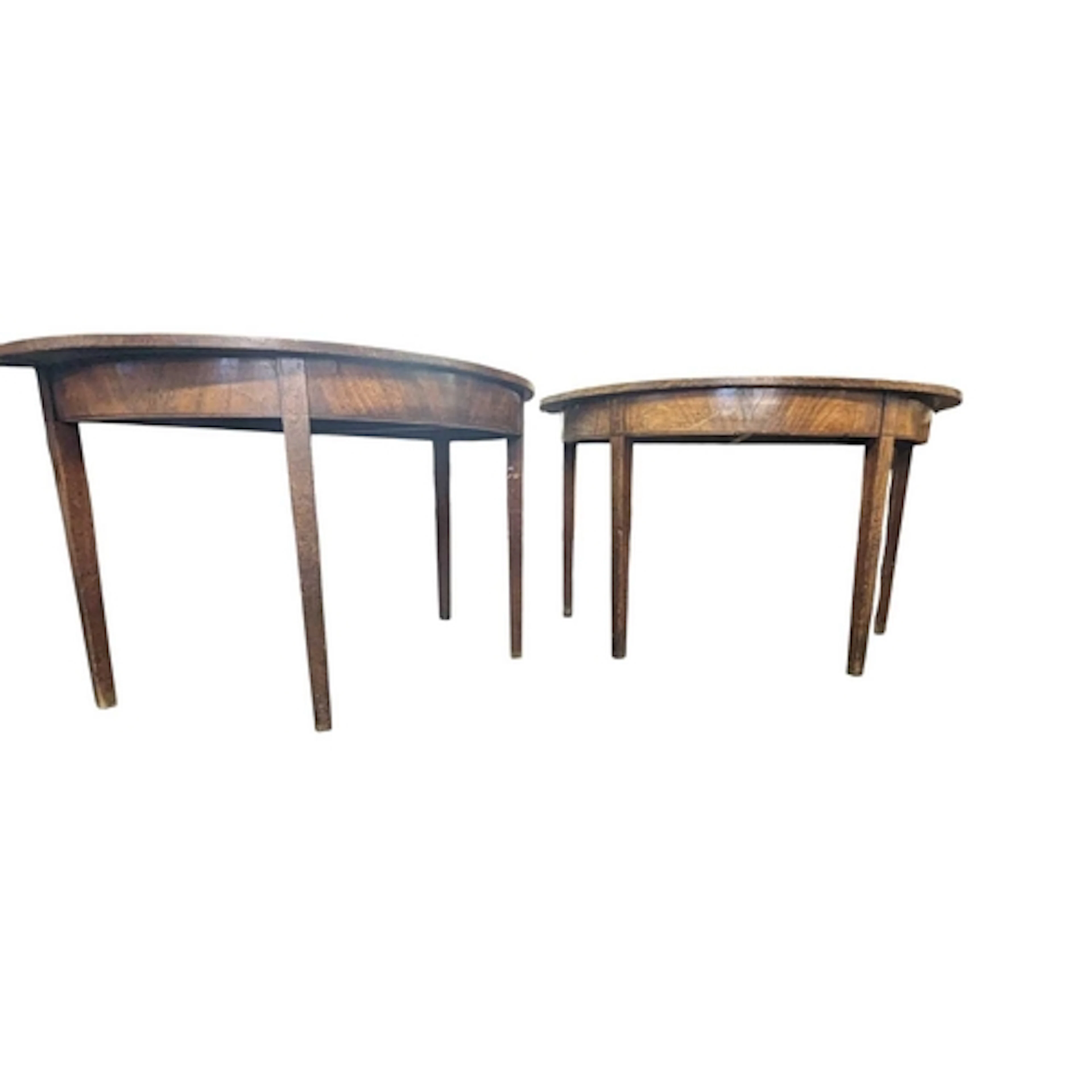 A George III 19th century mahogany pair of d-end console hal...