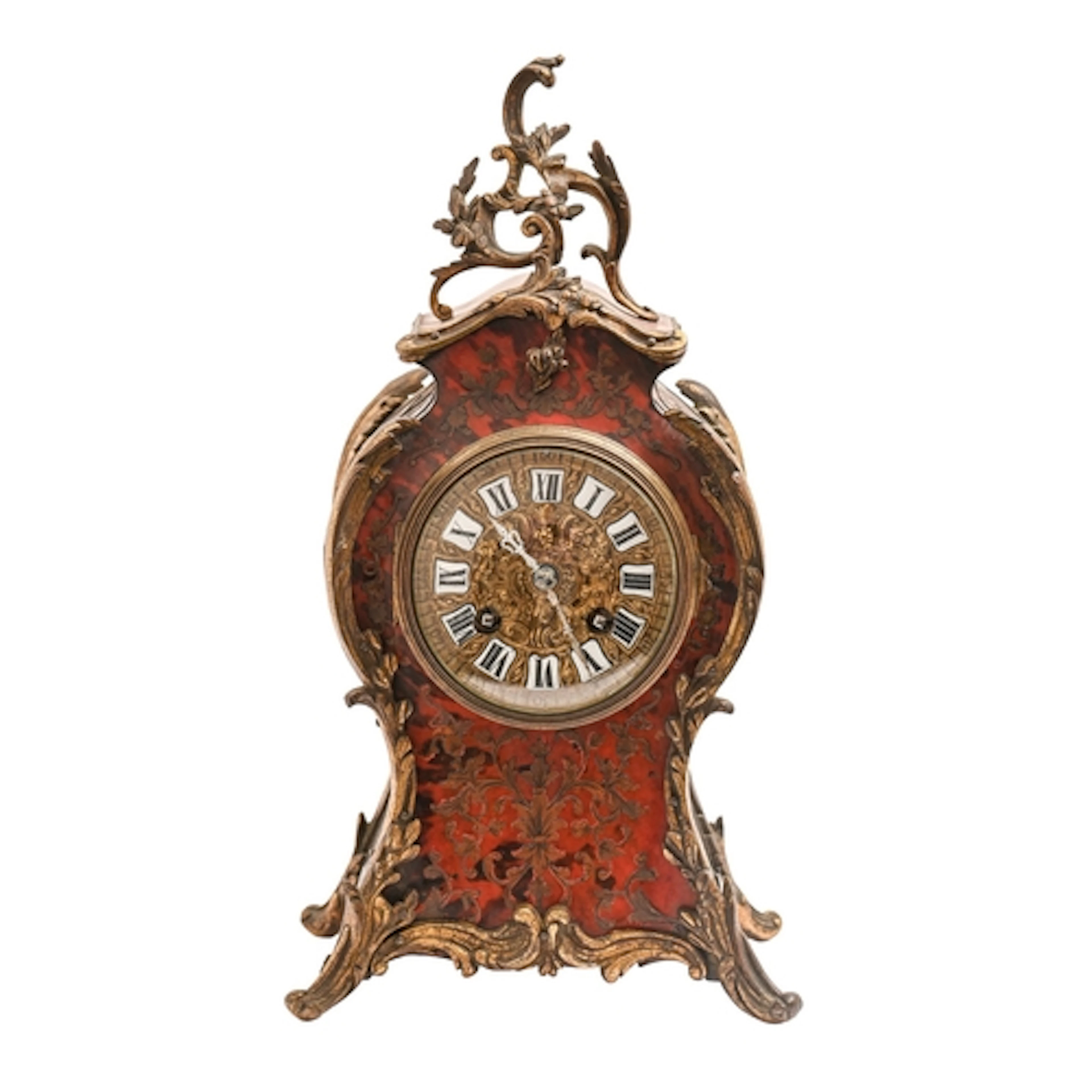 A French gilt lacquered brass mounted Boulle clock, late 19t...
