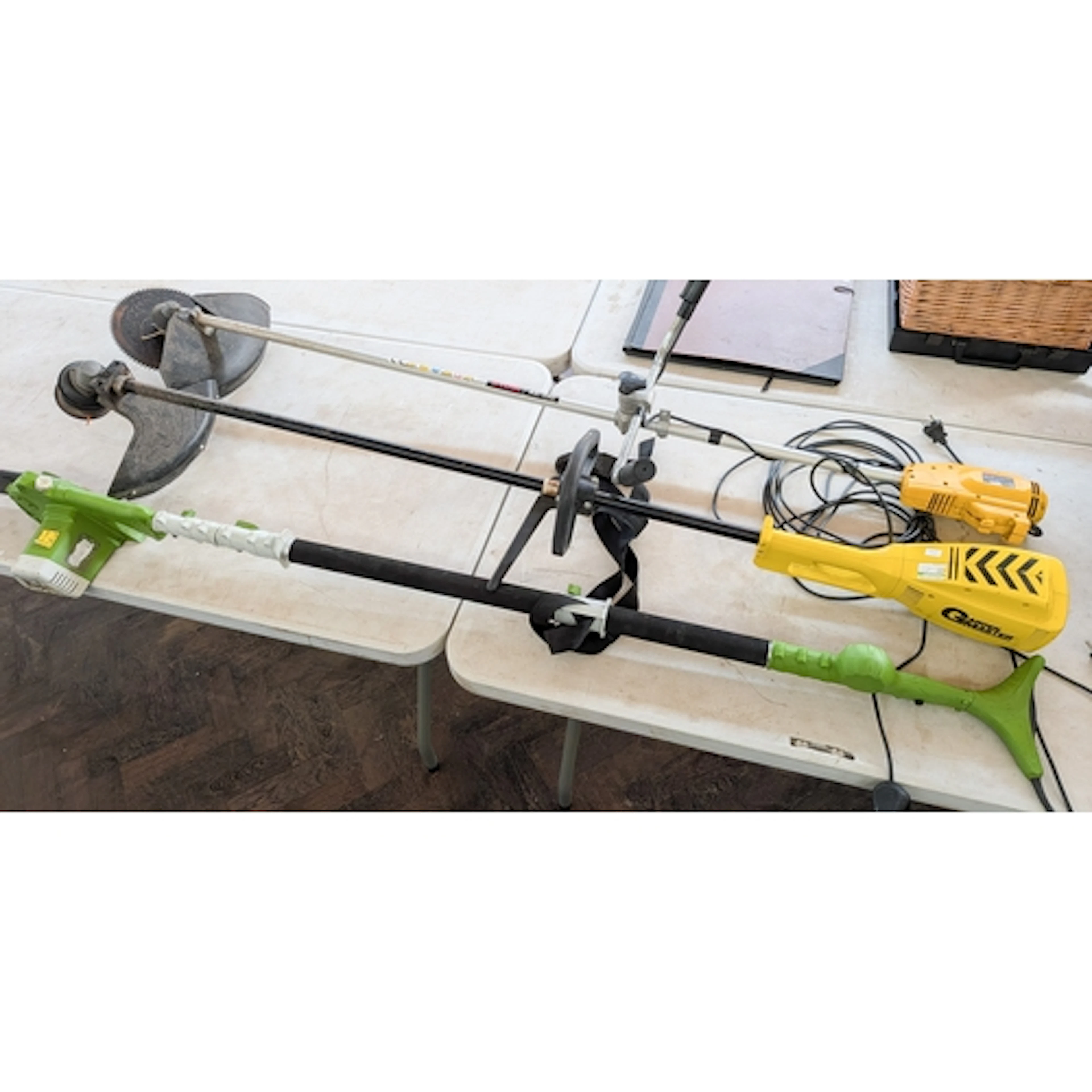Garden master long arm electric strimmer, one other and a he...