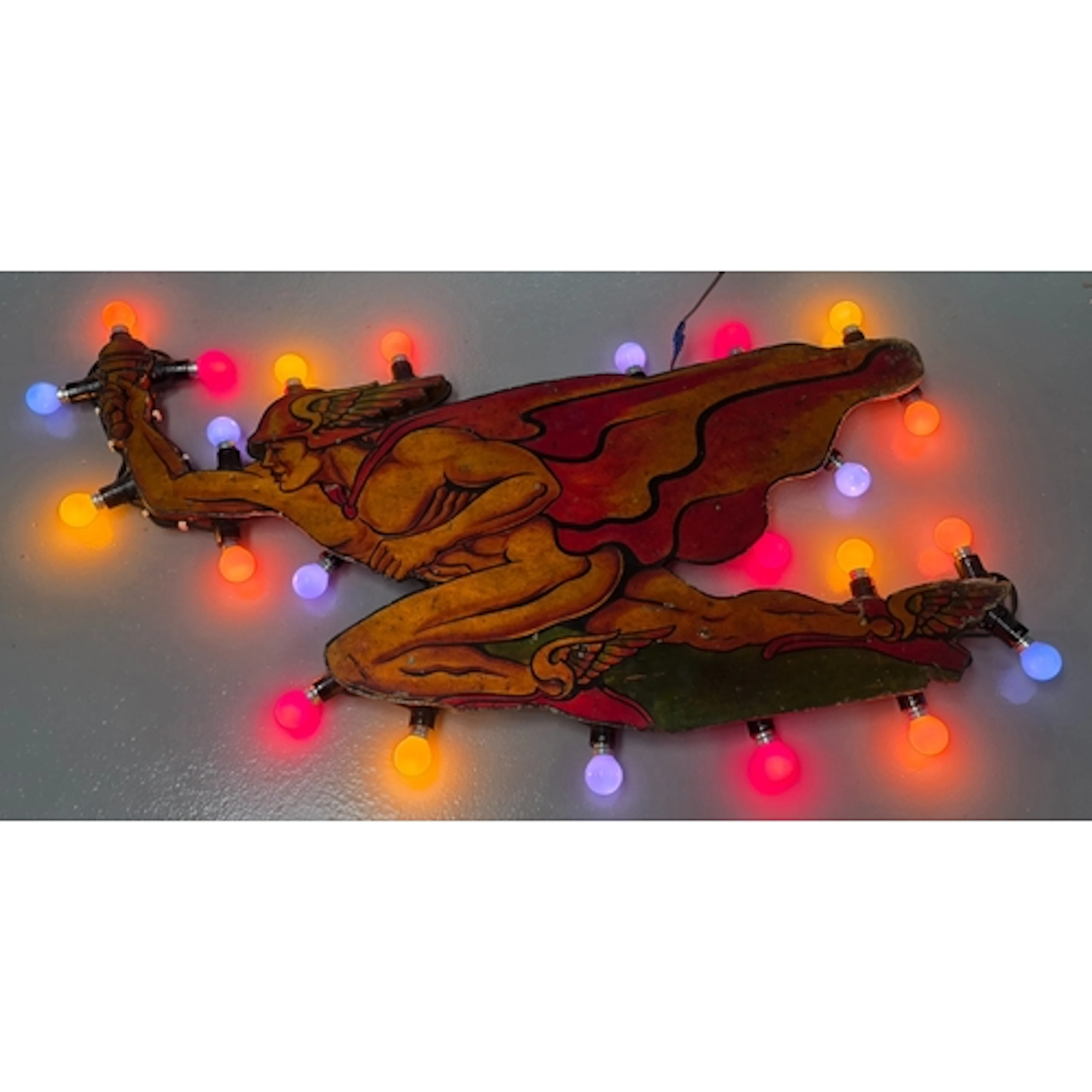 A vintage 1930's Edwin Hall/Larkins illuminated sign depicti...