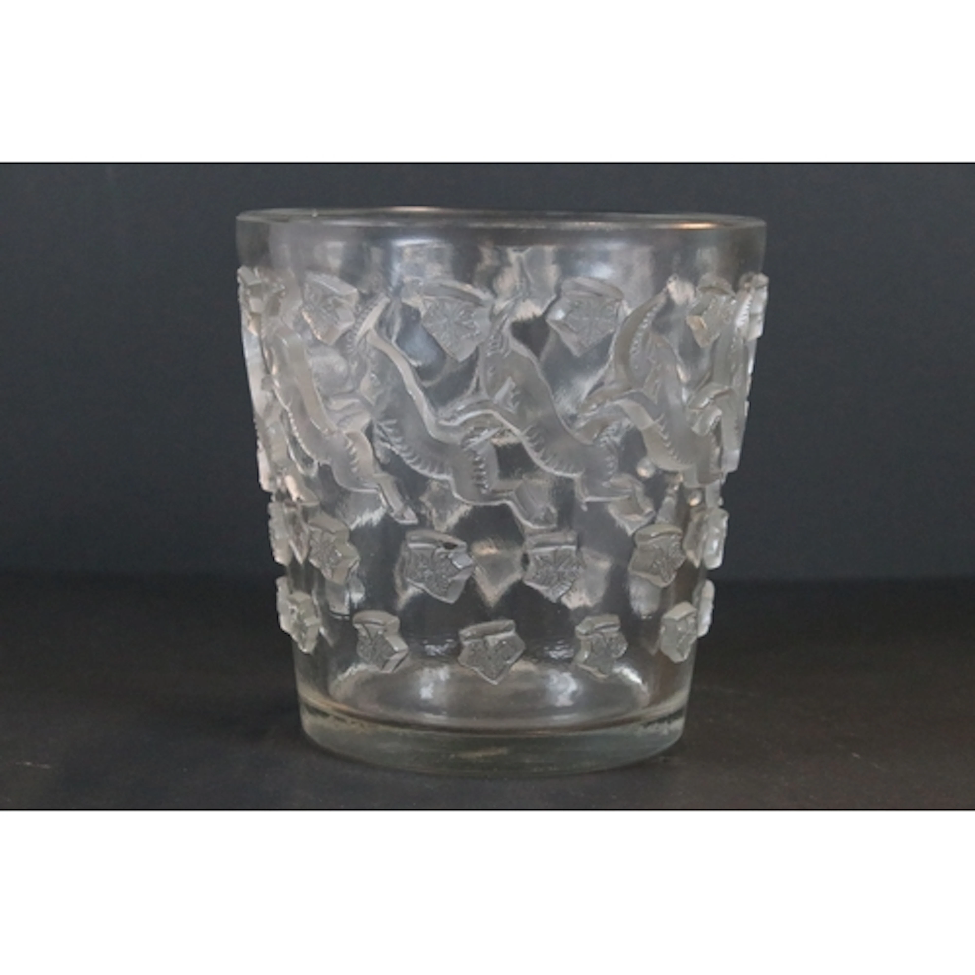 Rene Lalique 'Jurançon' glass vase, of tapering form having ...