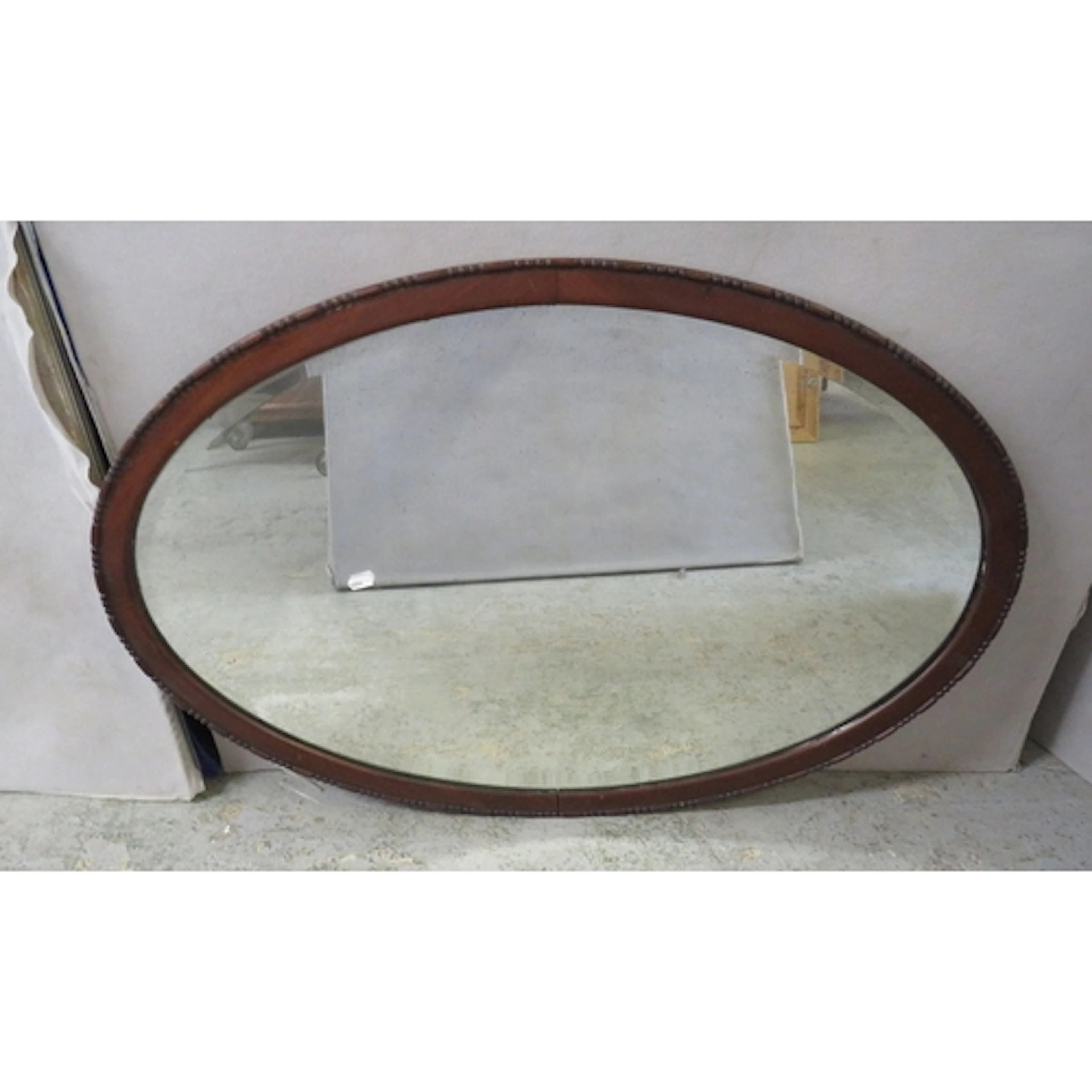 Large Oval Shaped Bevel Shaped Wall Mirror approx. 63cm x 92...