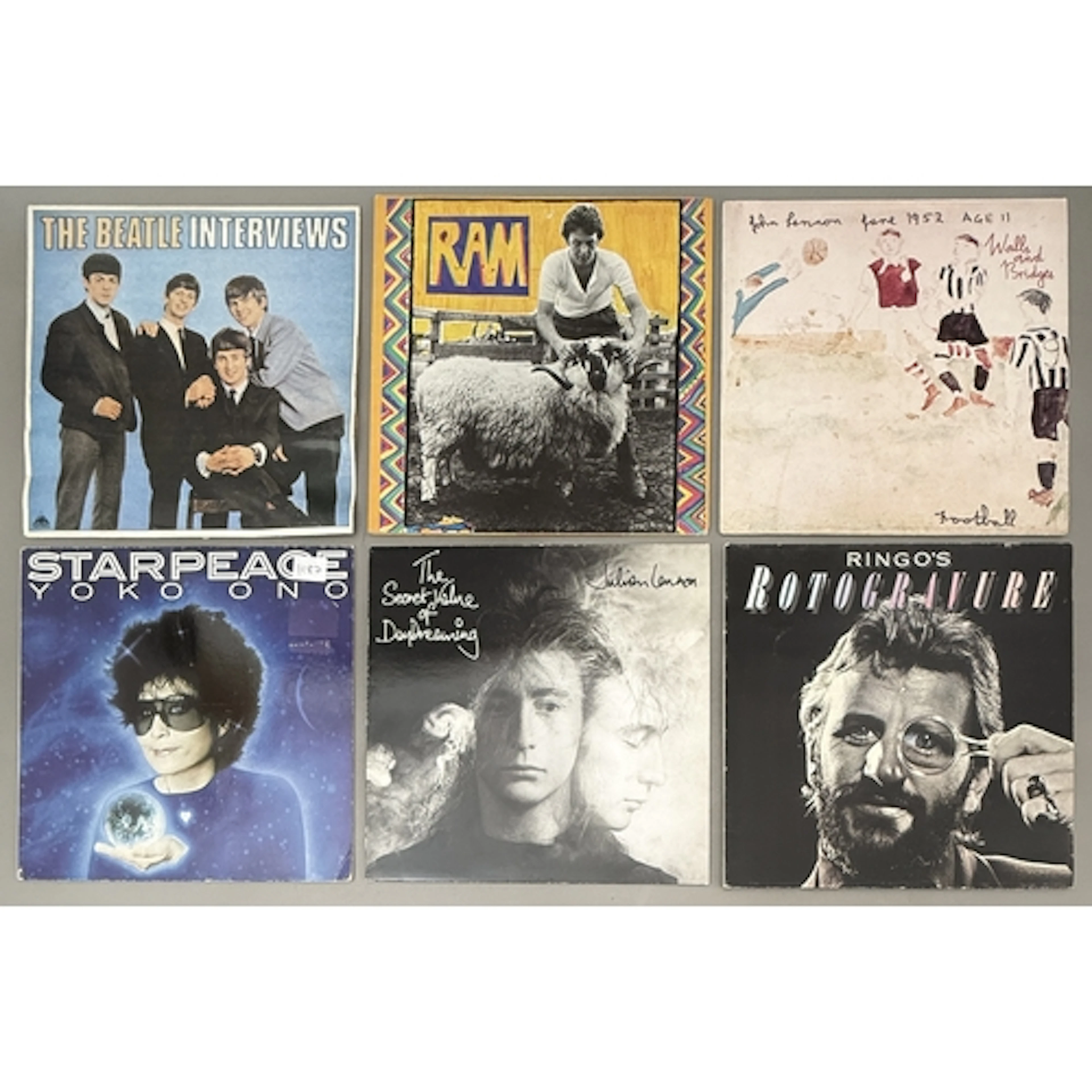 6 x The Beatles, solo and related vinyl LP records albums - ...
