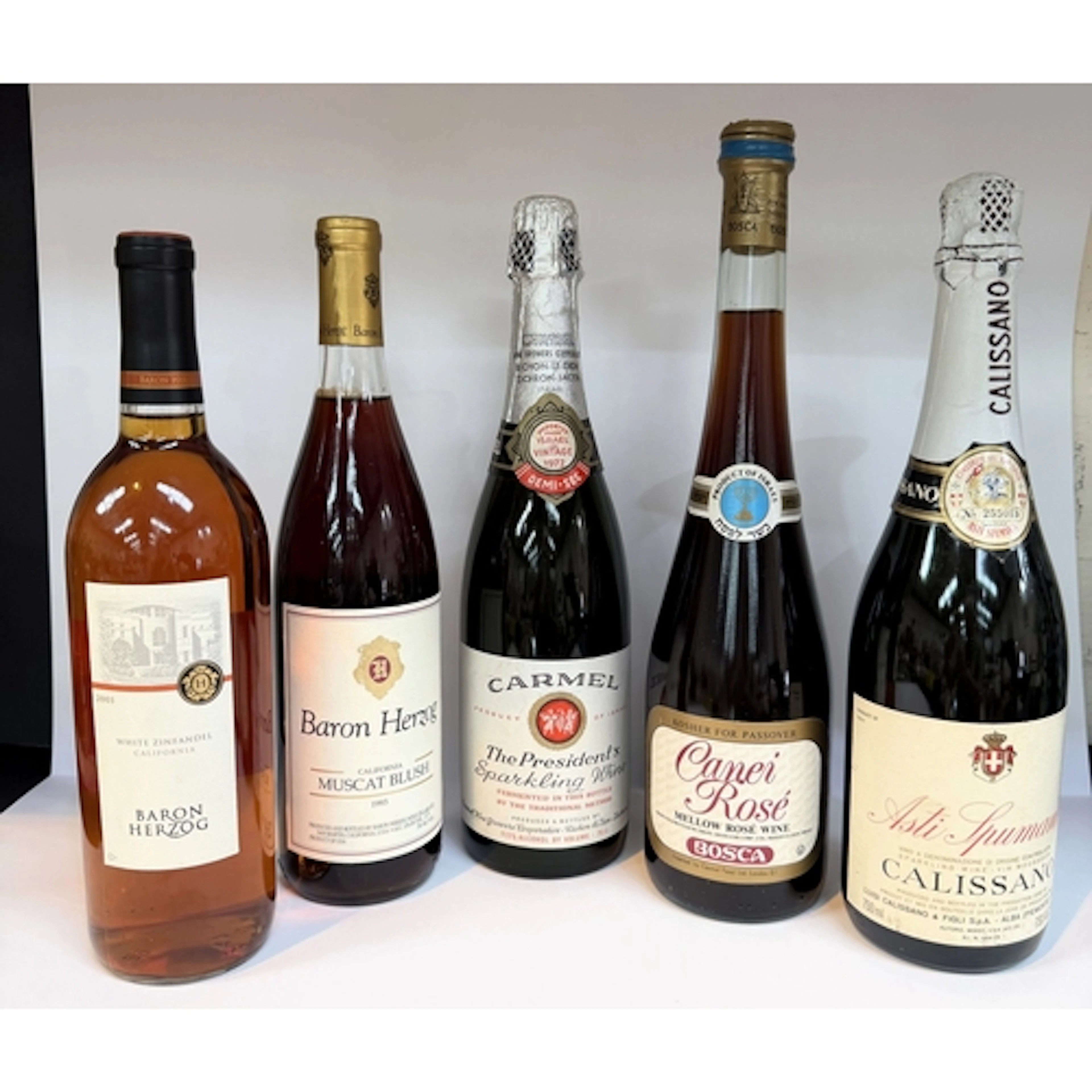 A bottle of Carmel The President's Sparkling Wine vintage 19...